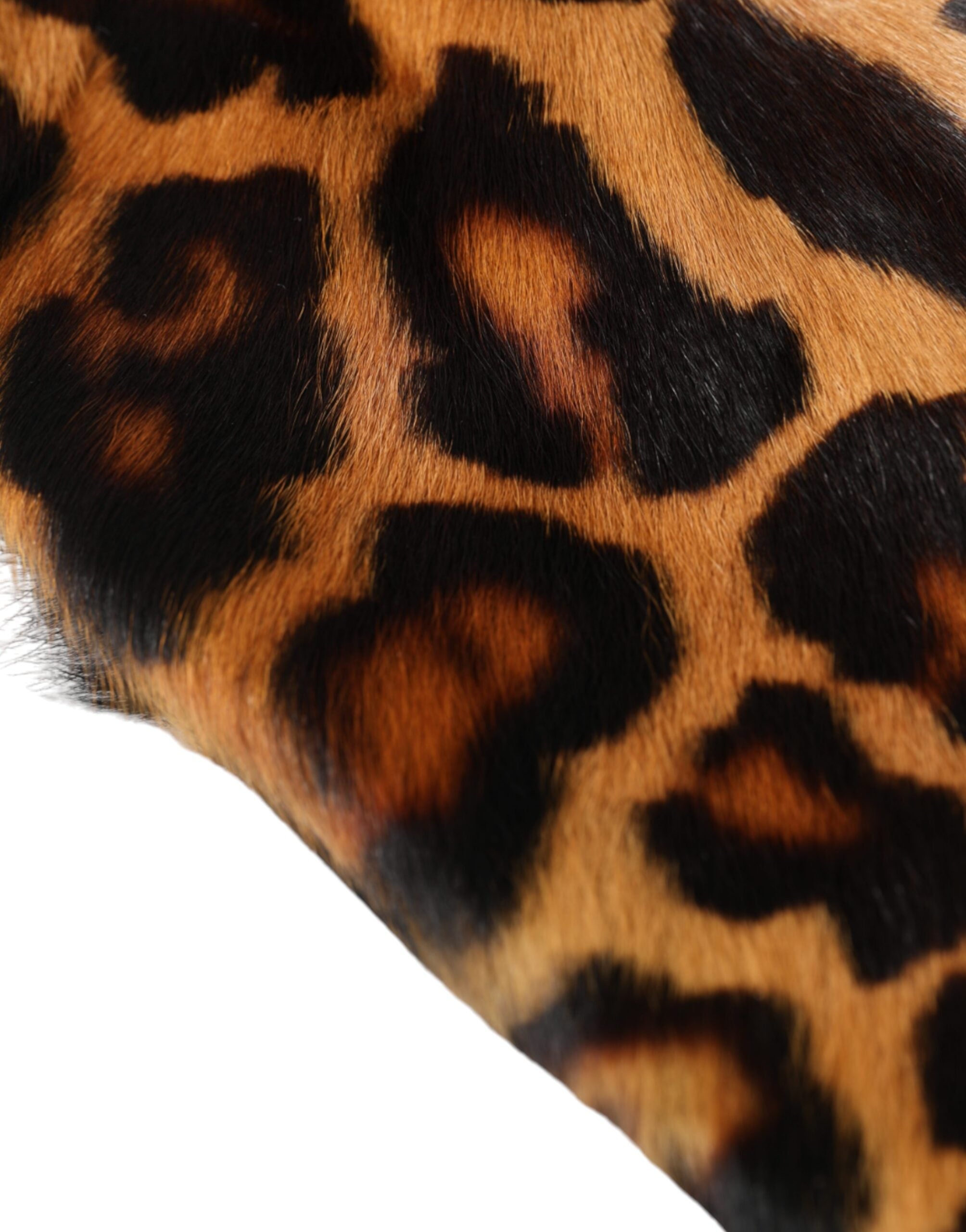 Pălărie Dolce & Gabbana cu blană de leopard maro pentru femei