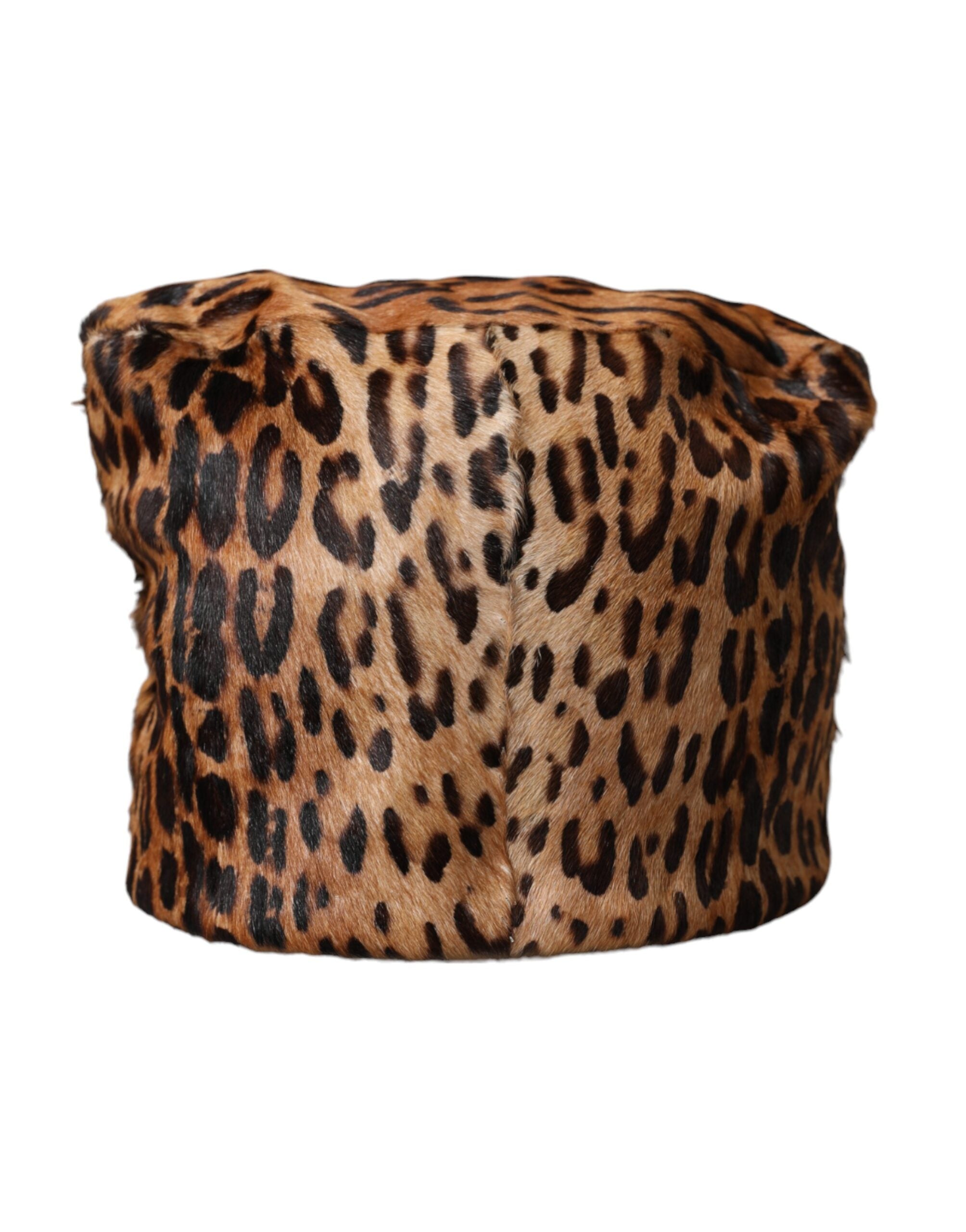 Pălărie Dolce & Gabbana cu blană de leopard maro pentru femei
