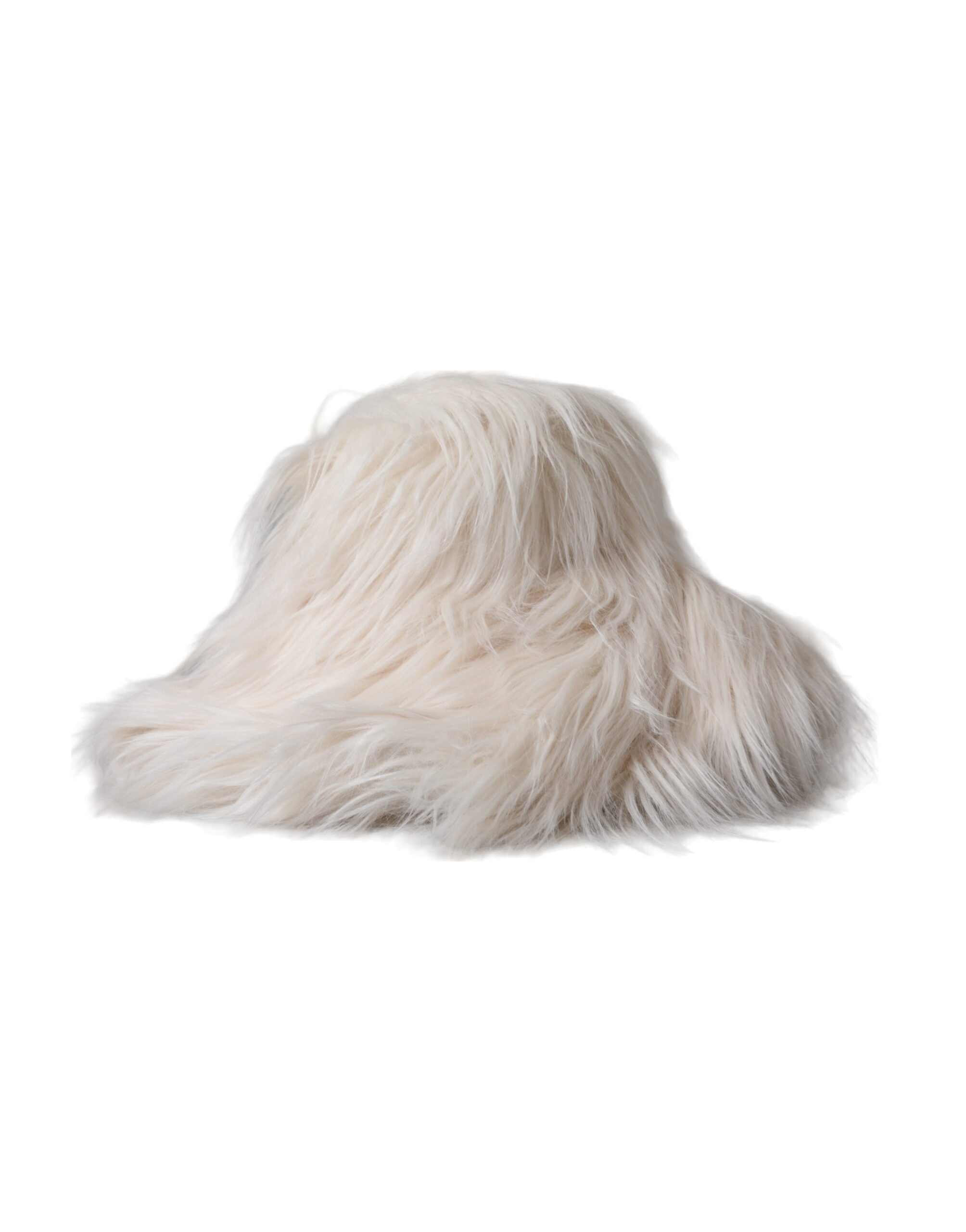 Pălărie Dolce & Gabbana Off White din blană acrilică pentru femei