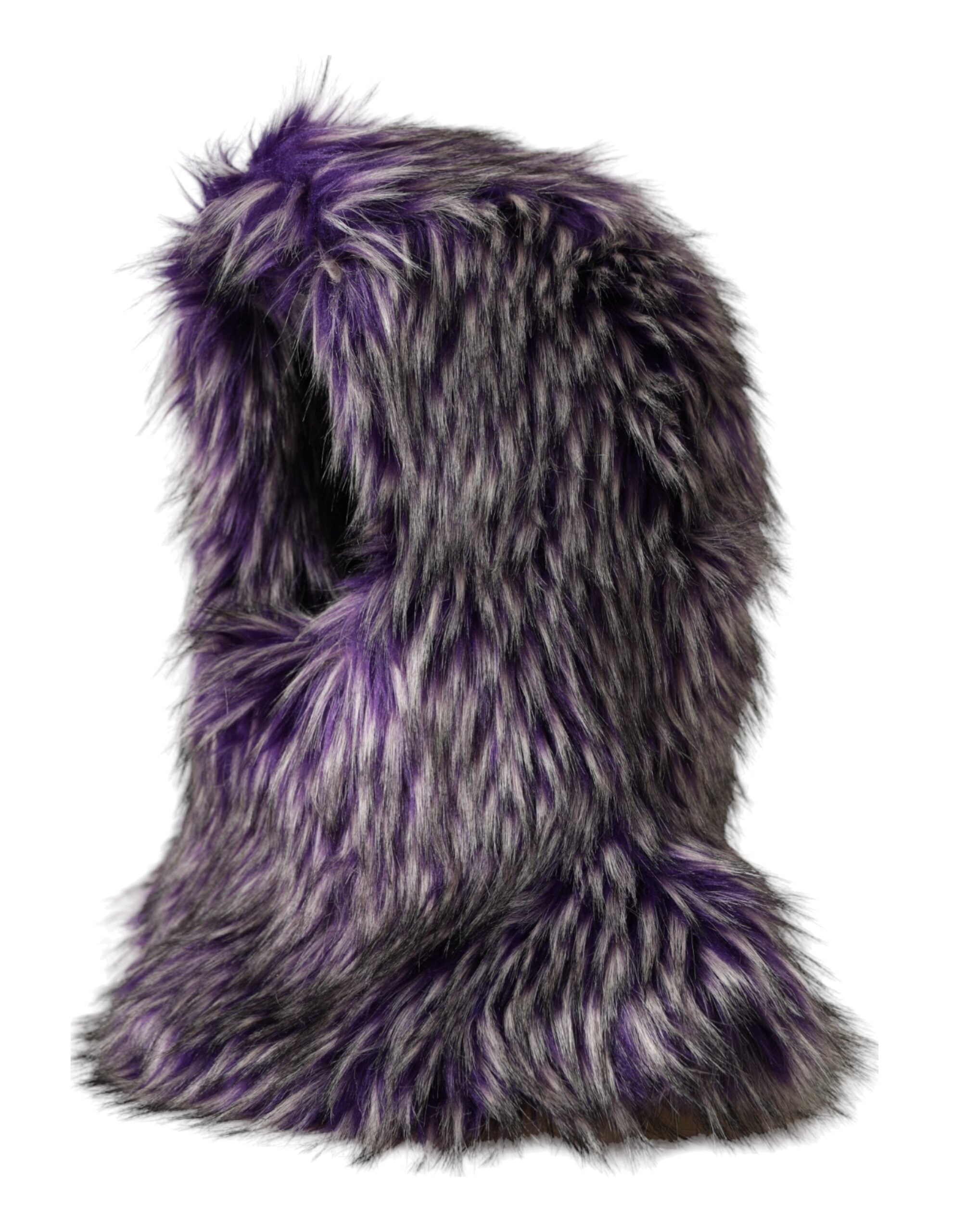 Pălărie Dolce & Gabbana violet cu blană artificială și înfășurare pe tot capul