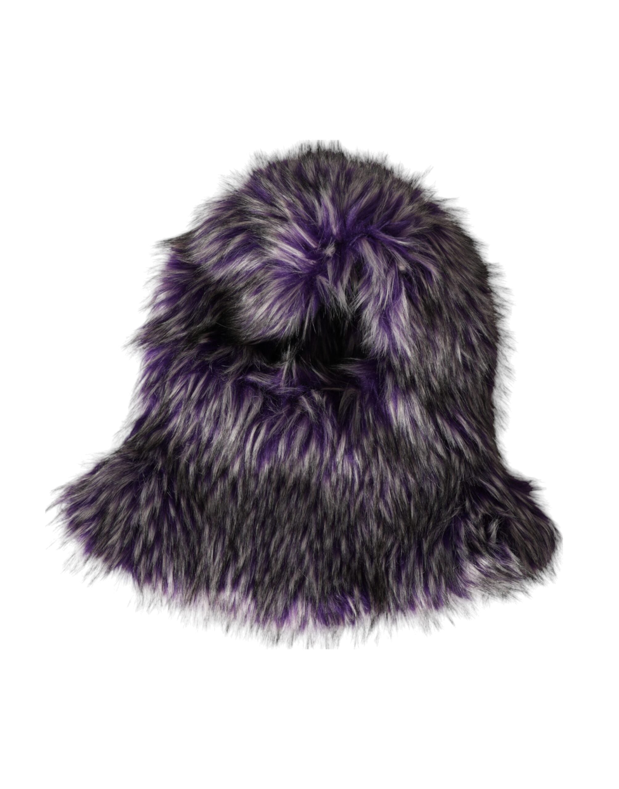Pălărie Dolce & Gabbana violet cu blană artificială și înfășurare pe tot capul