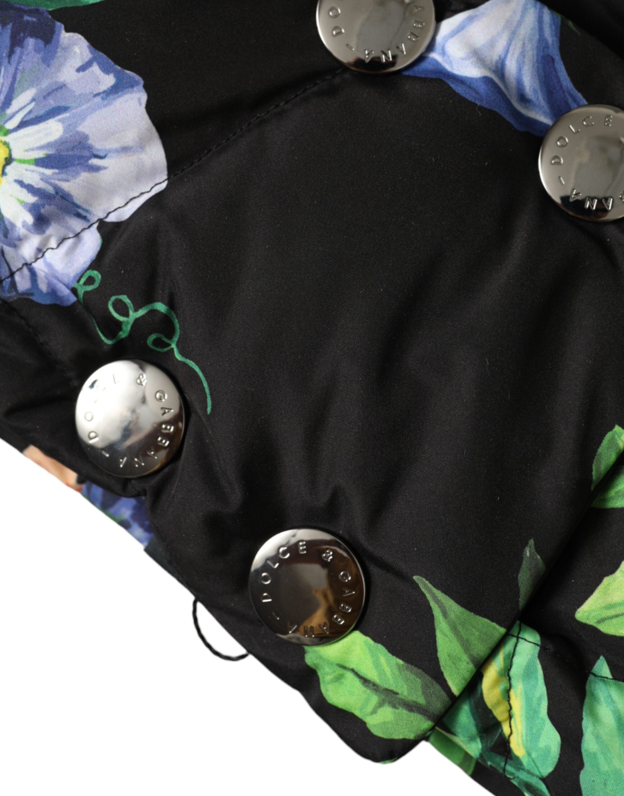 Pălărie Dolce & Gabbana neagră cu imprimeu floral pe tot capul