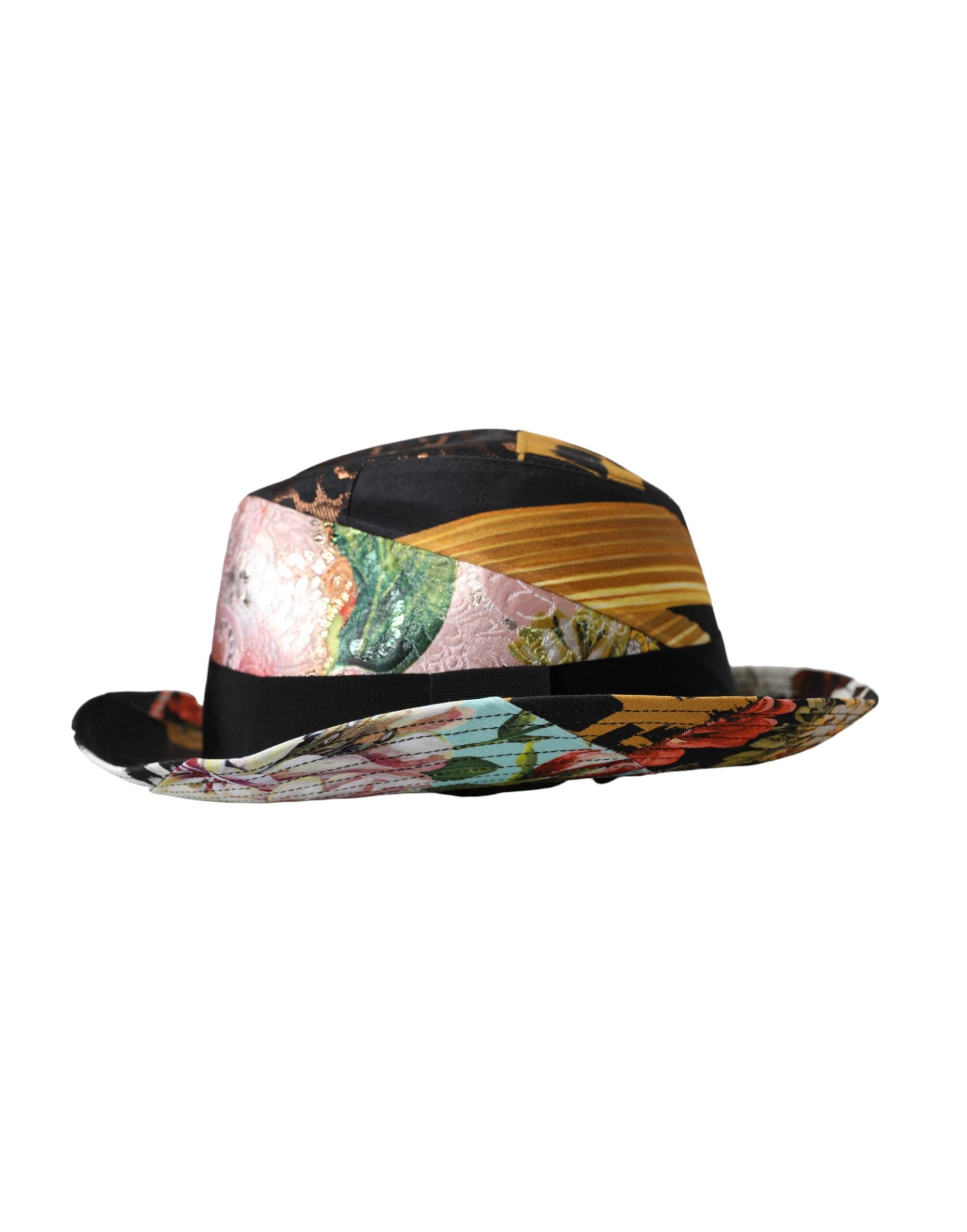 Pălărie Dolce & Gabbana Multicolor Patchwork Fedora cu bor larg pentru femei