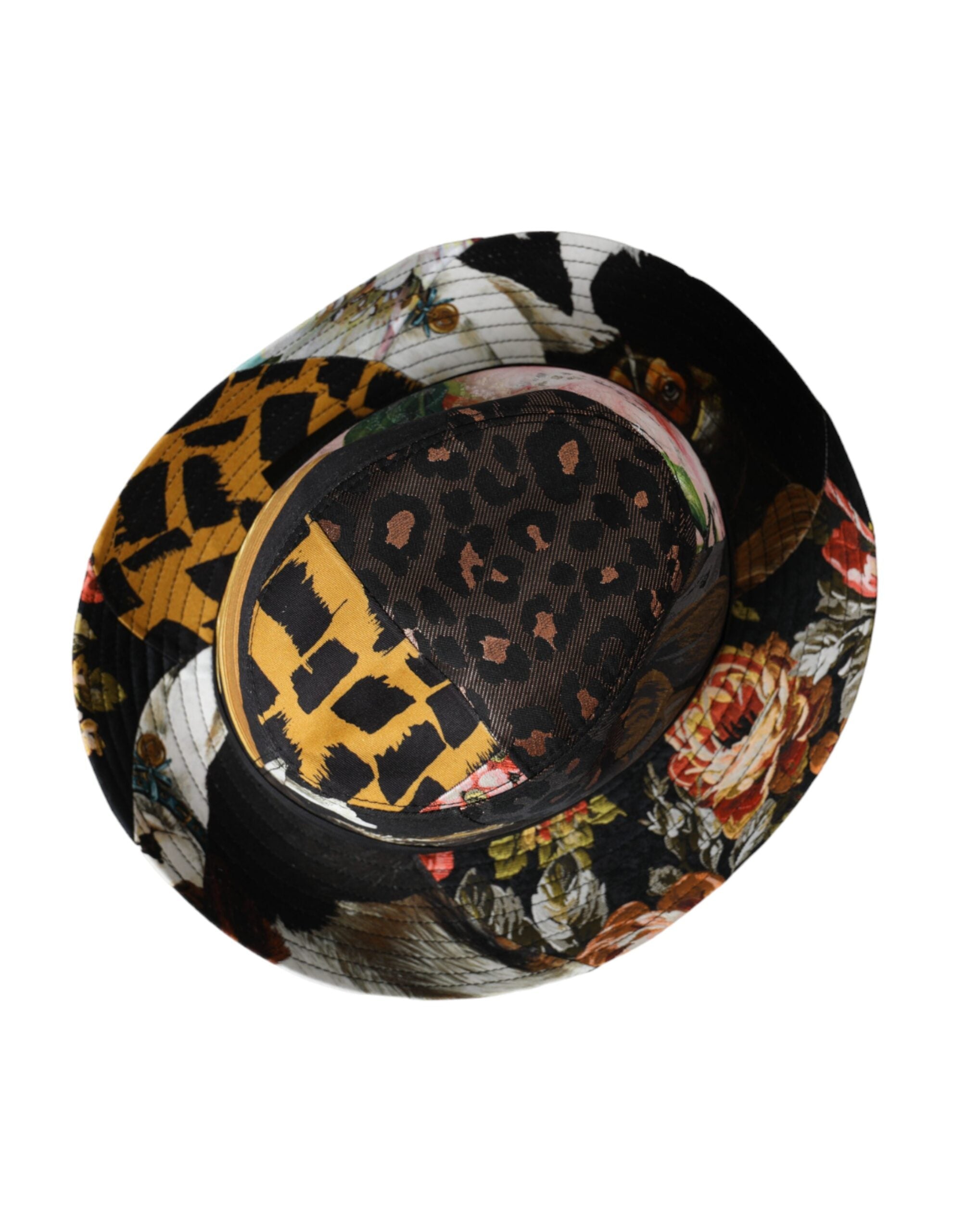 Pălărie Dolce & Gabbana Multicolor Patchwork Fedora cu bor larg pentru femei