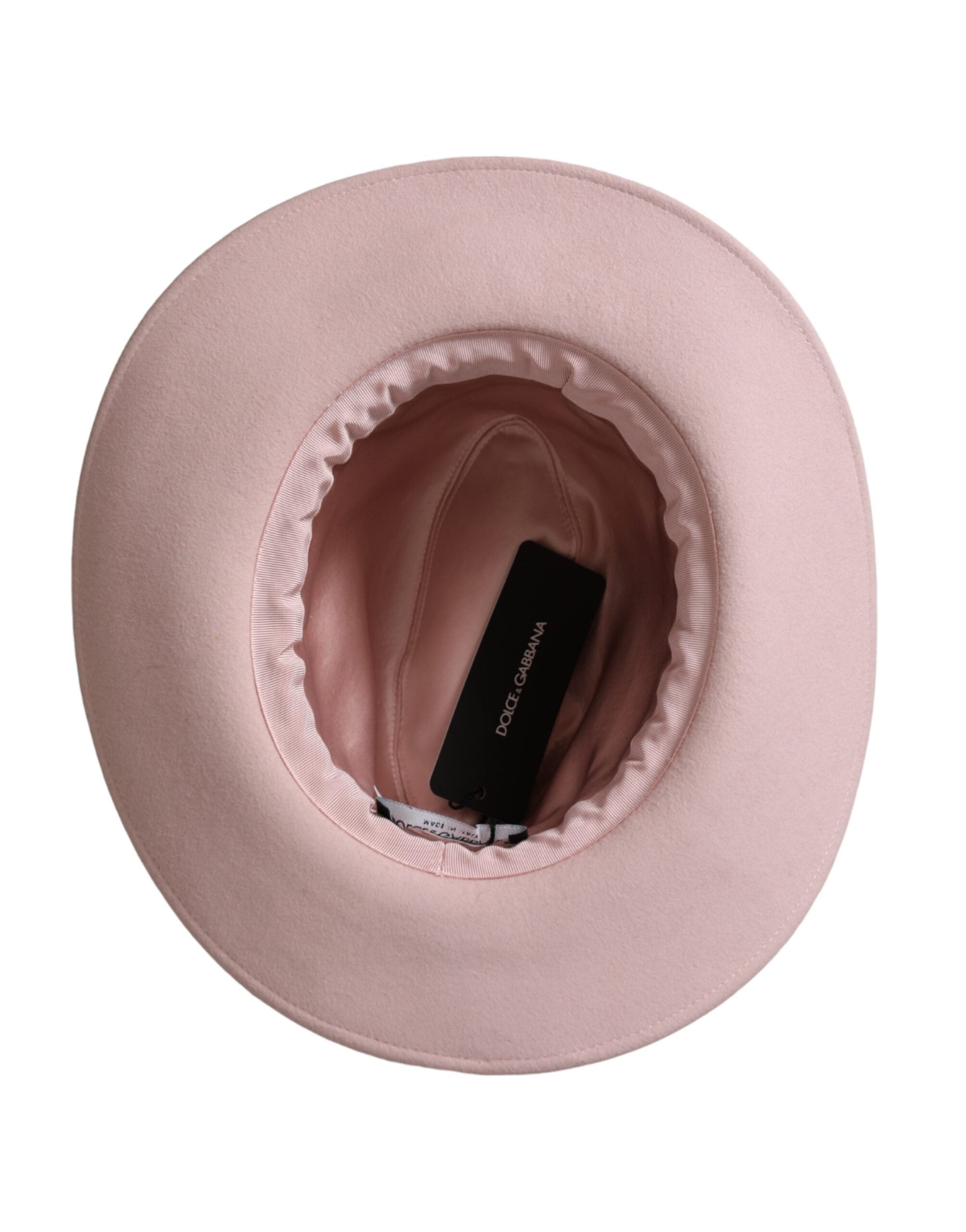 Pălărie Dolce & Gabbana Fedora Trilby roz cu model iepure pentru femei