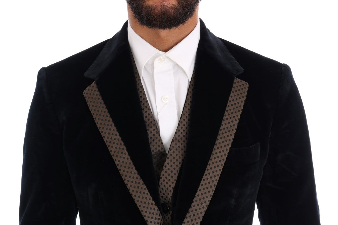 Dolce & Gabbana Eleganter blauer dreiteiliger Slim Fit Anzug