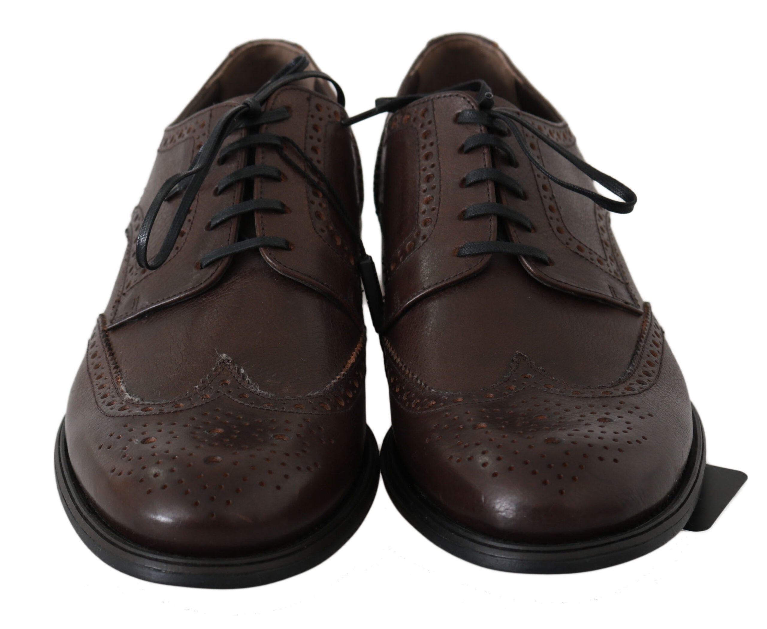 Dolce & Gabbana Pantofi Derby Eleganți din Piele Maro