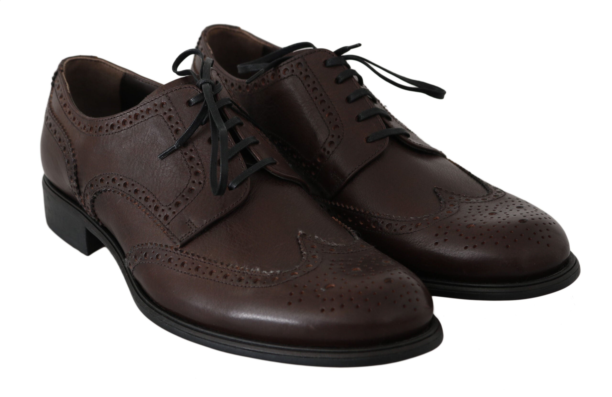 Dolce & Gabbana Pantofi Derby Eleganți din Piele Maro