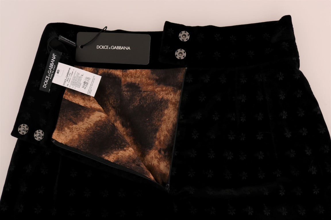 Fustă creion din catifea cu broderie barocă Dolce & Gabbana