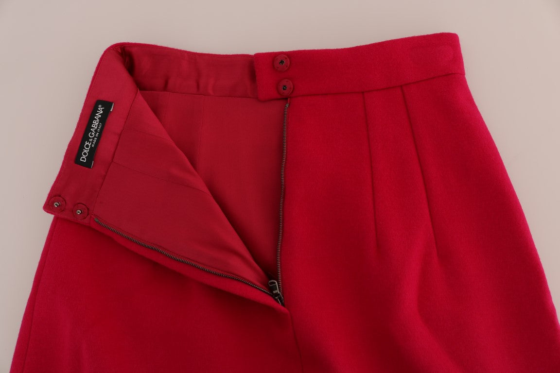 Dolce & Gabbana Eleganter knielanger A-Linien-Rock aus rosa Wolle