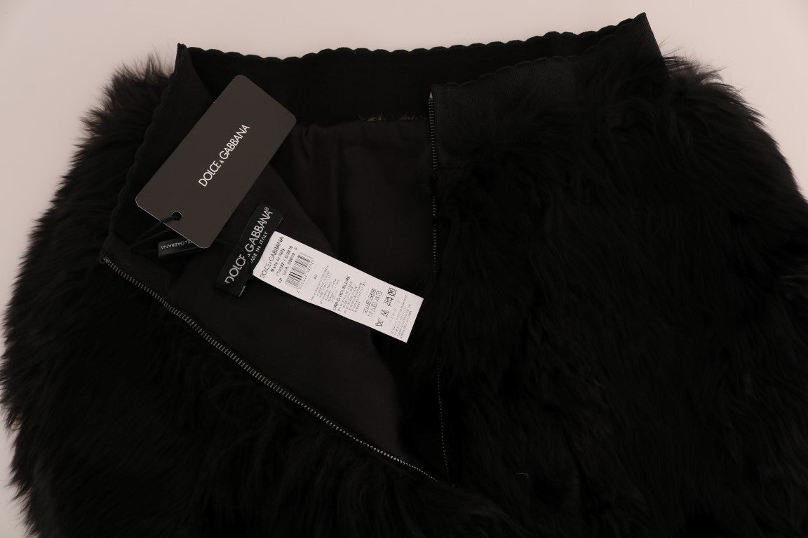Dolce & Gabbana – Exquisite Mini-Shorts aus schwarzem Nerzpelz