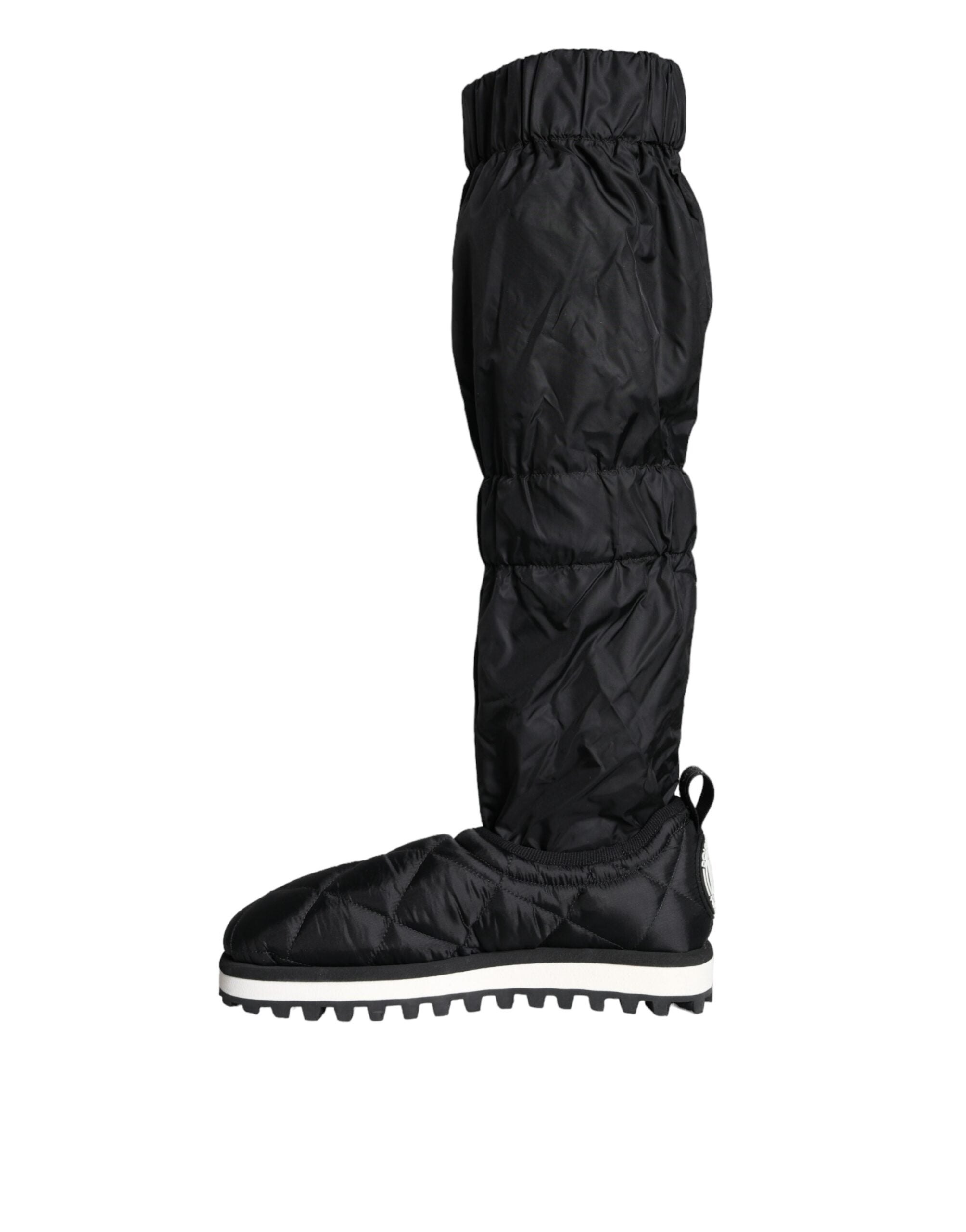 Dolce & Gabbana Schwarze gesteppte High-Top-Stiefel Sneakers Schuhe