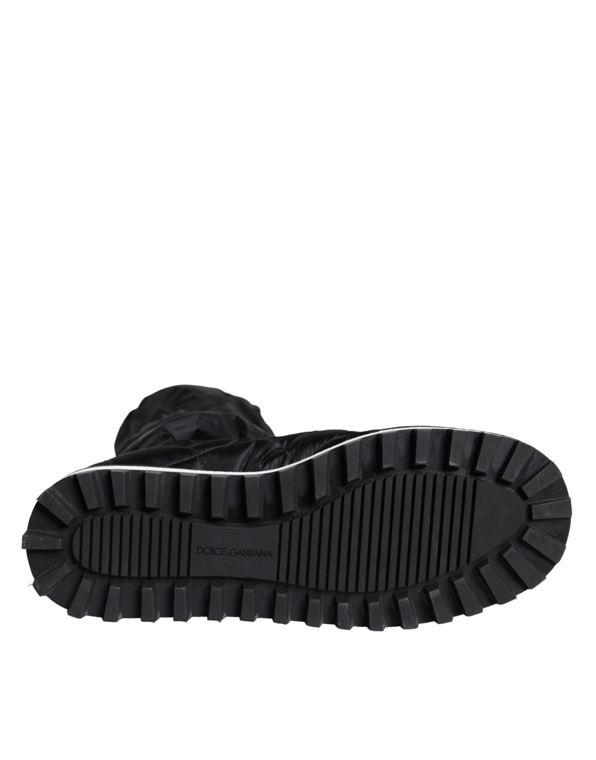 Dolce & Gabbana Schwarze gesteppte High-Top-Stiefel Sneakers Schuhe