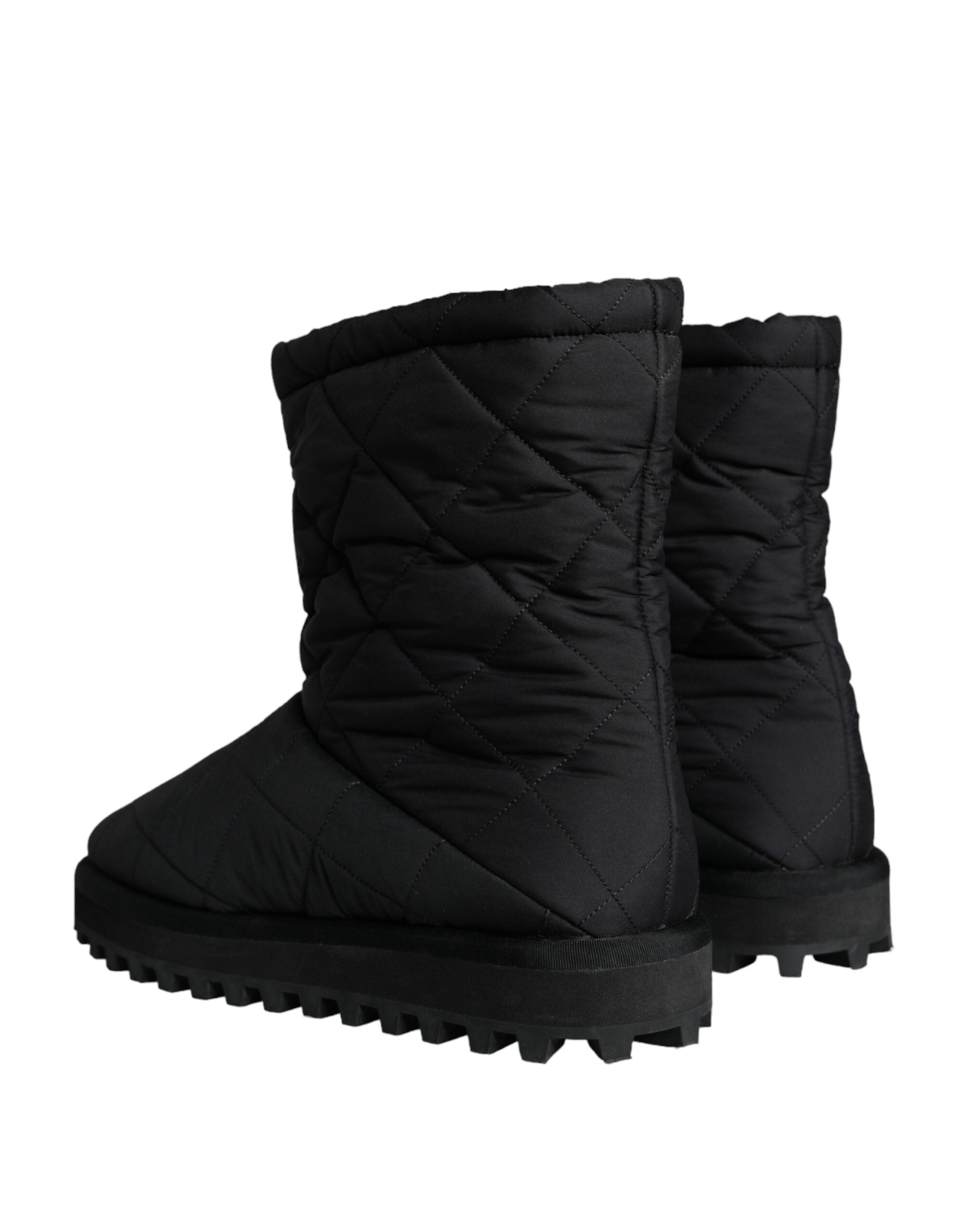 Dolce & Gabbana Herren Stiefeletten aus schwarzem Nylon mit gepolsterter Wadenmitte
