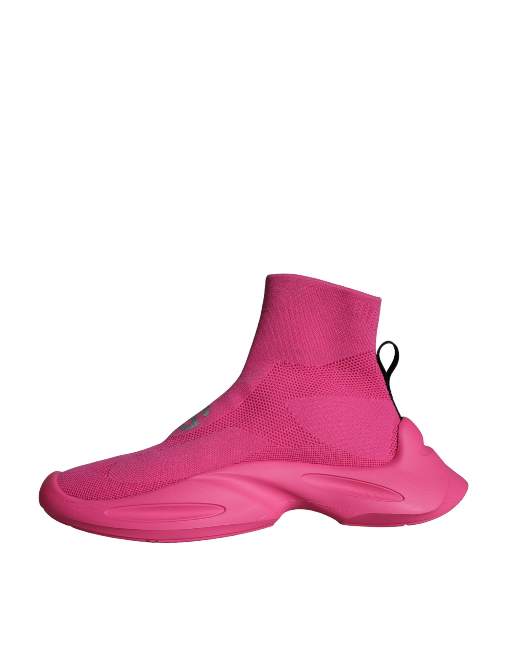 Dolce & Gabbana Pink Logo Print Slip On Socken Sneakers Schuhe