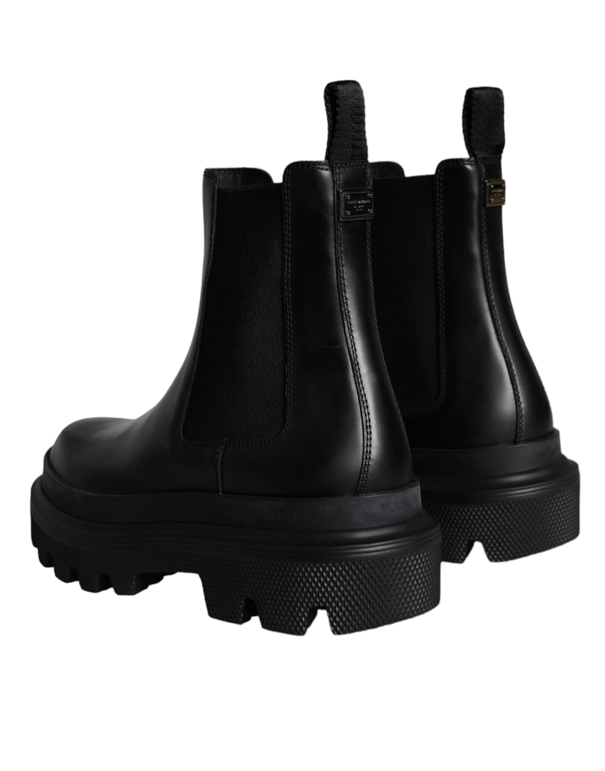 Dolce & Gabbana – Slipper aus Stretch-Trekkingstiefeln aus schwarzem Leder