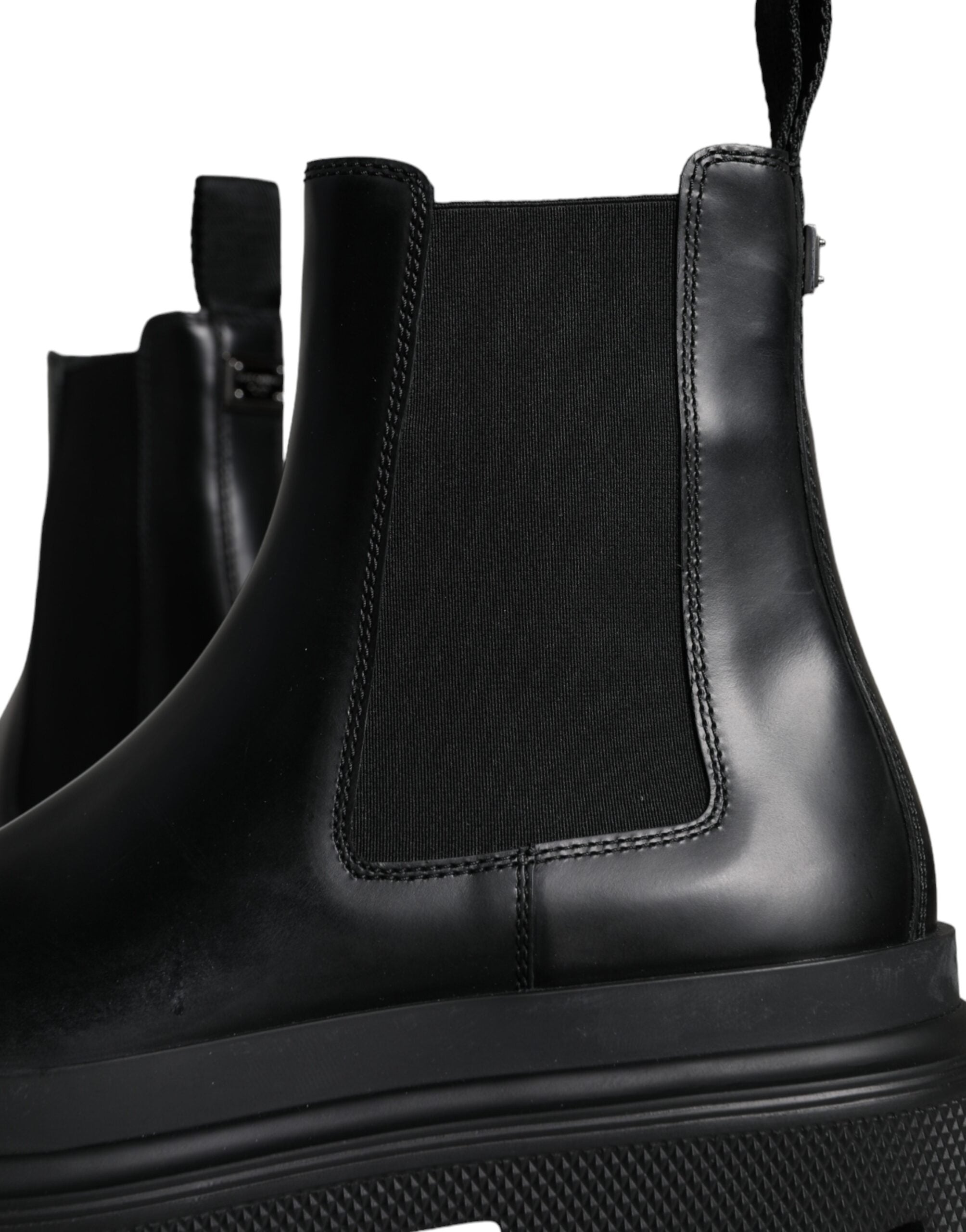 Dolce & Gabbana – Slipper aus Stretch-Trekkingstiefeln aus schwarzem Leder