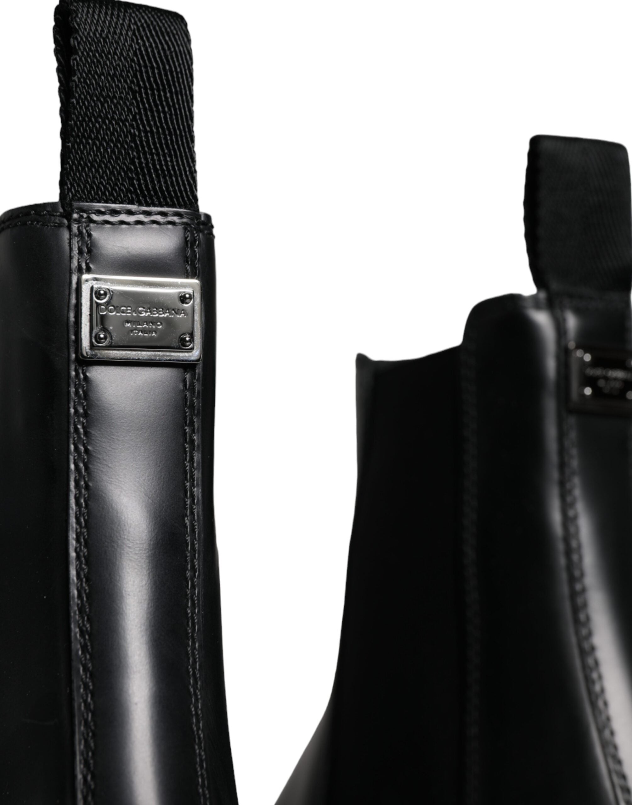 Dolce & Gabbana – Slipper aus Stretch-Trekkingstiefeln aus schwarzem Leder