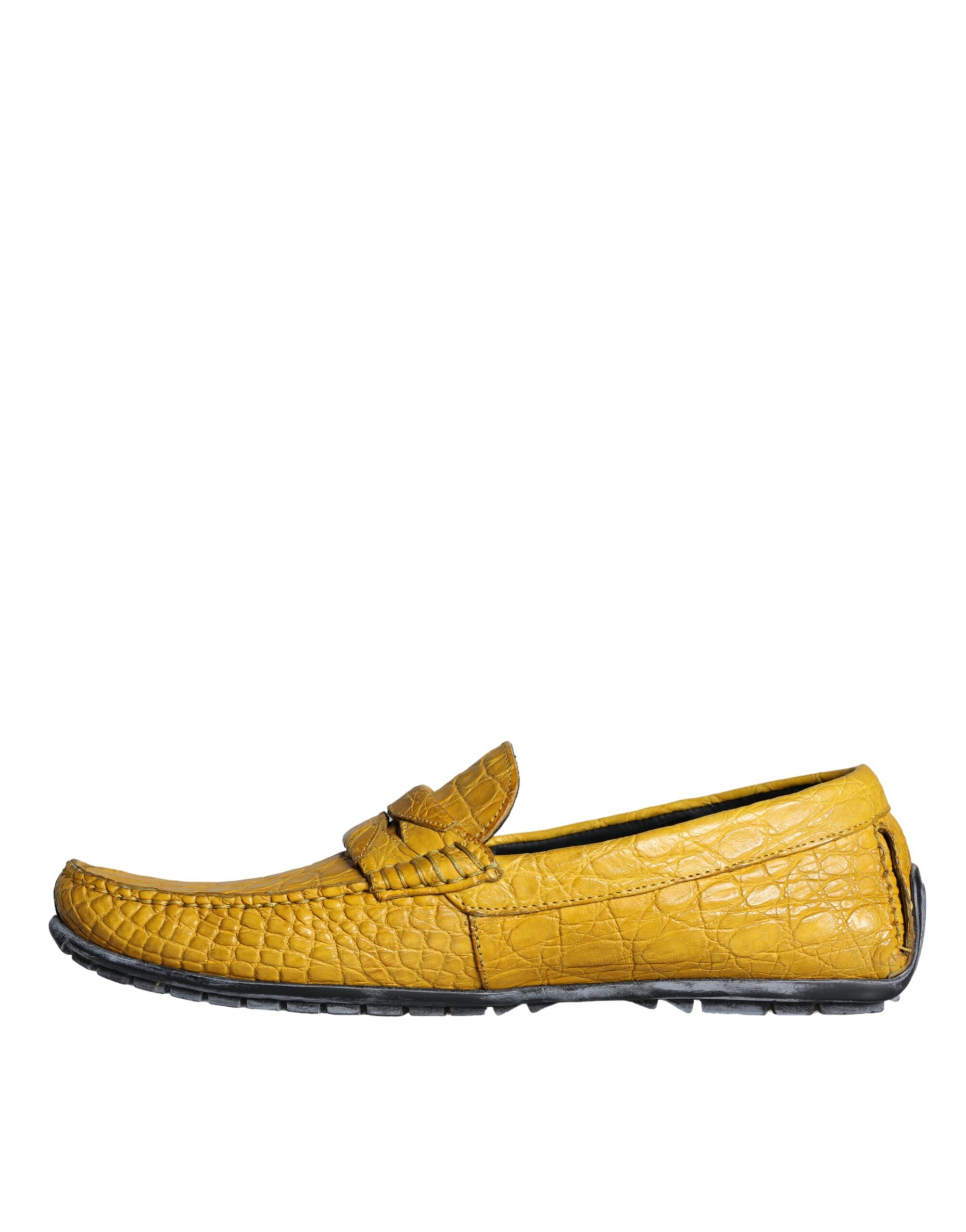 Dolce & Gabbana – Gelbe Mokassin-Loafer aus Leder
