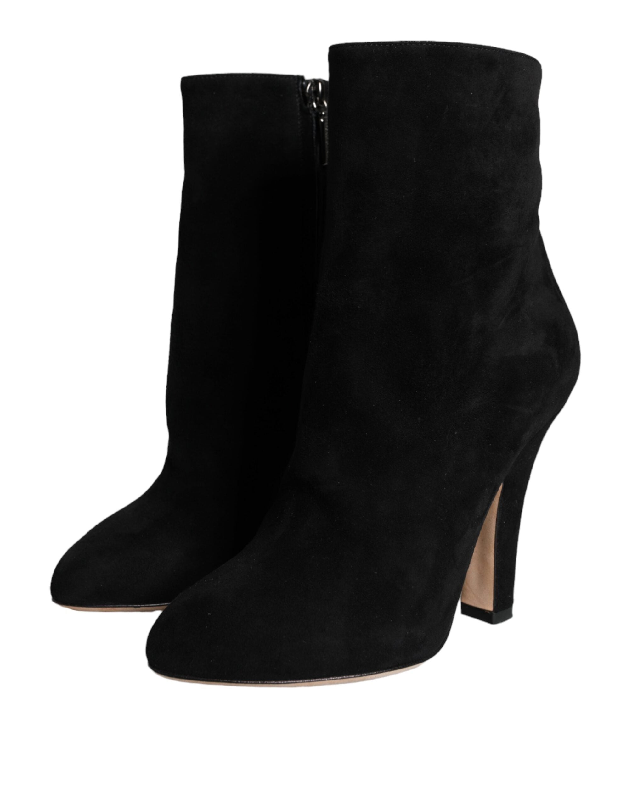 Dolce & Gabbana – Wadenhohe Stiefel aus schwarzem Wildleder