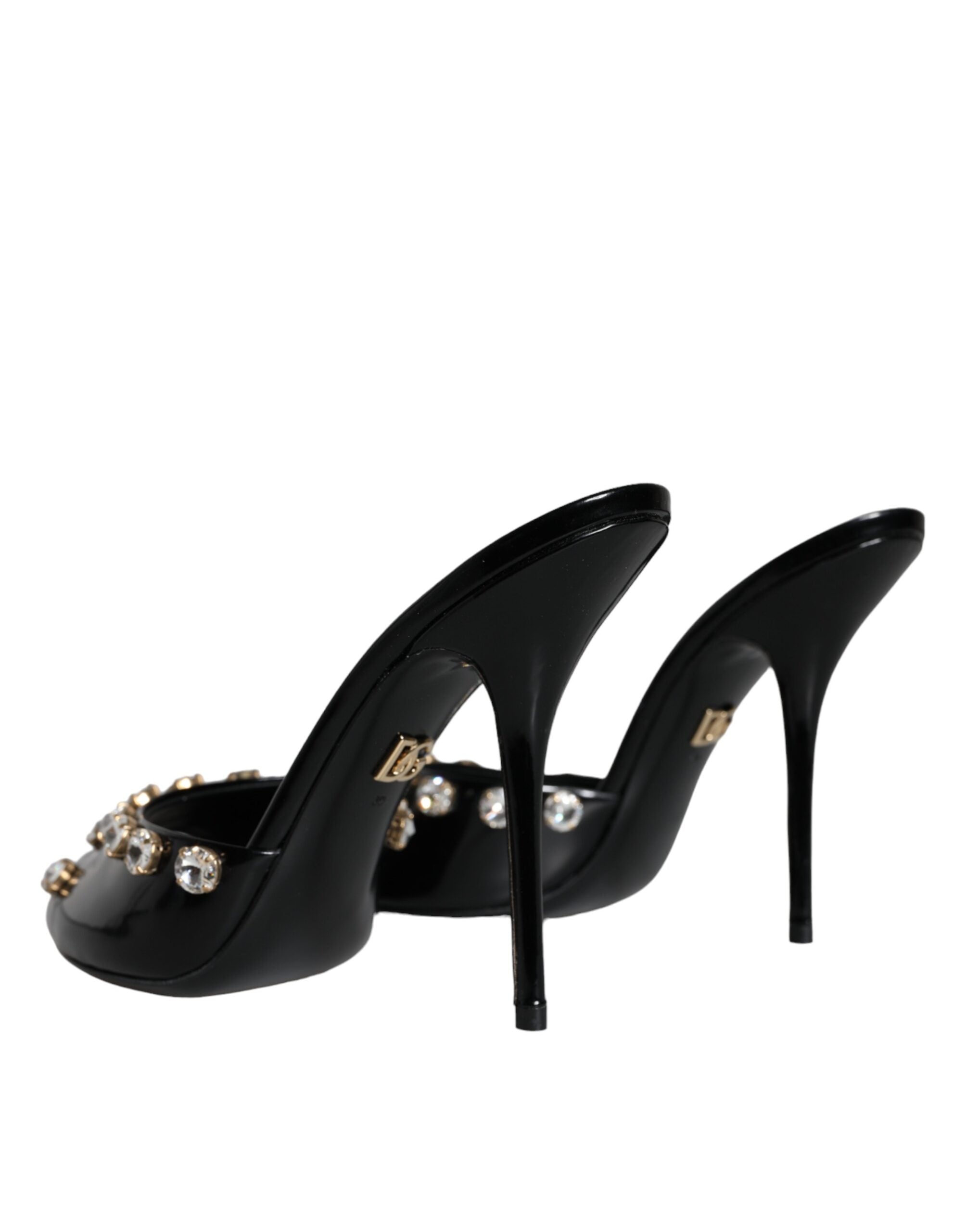 Sandale Dolce & Gabbana Keira cu toc negru și cristale