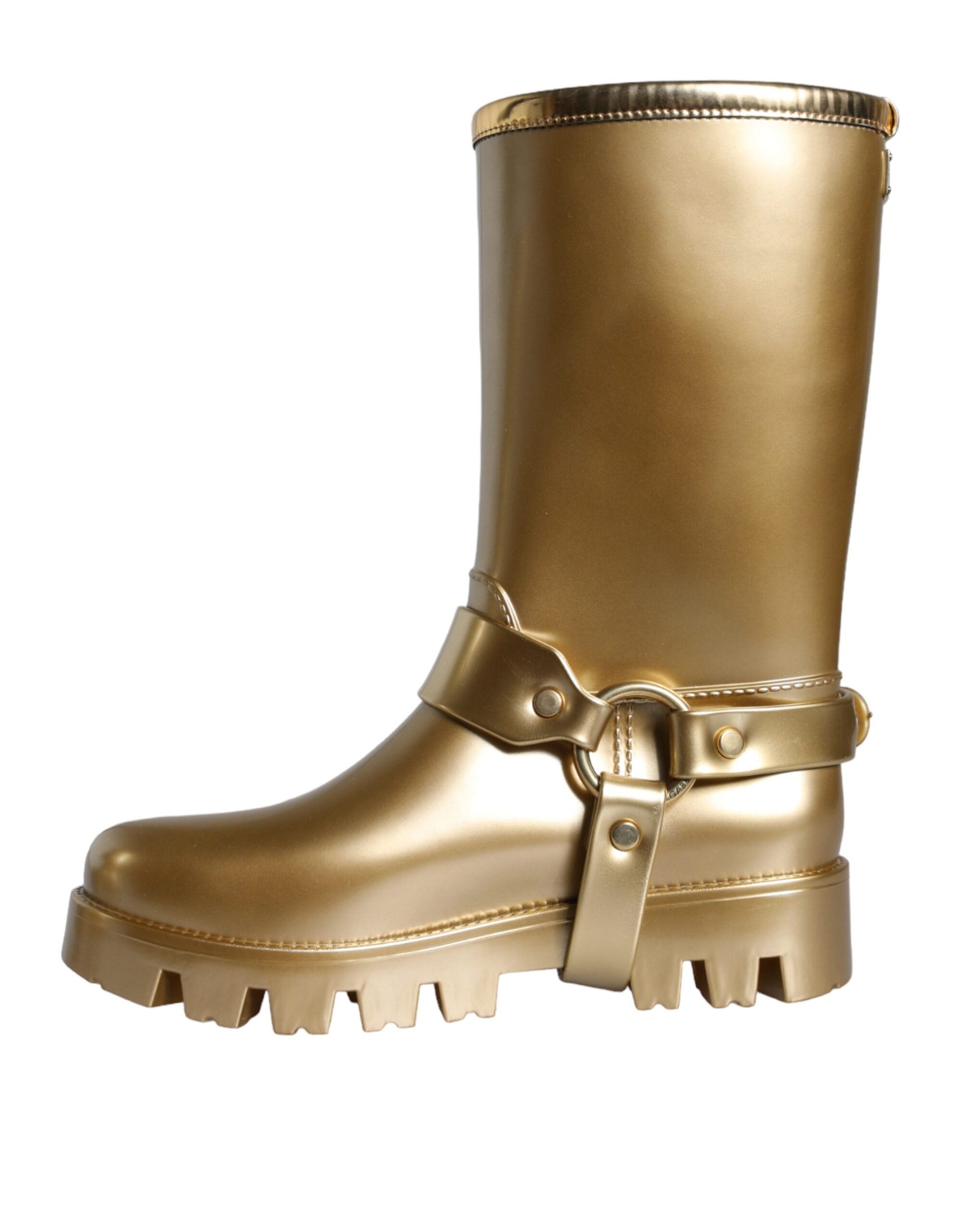 Dolce & Gabbana Gummistiefel aus PVC in Metallic-Gold