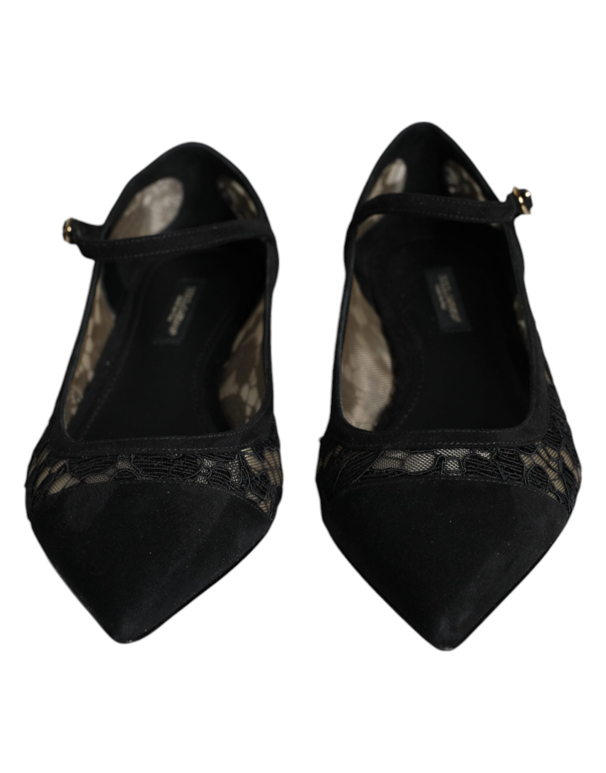 Dolce & Gabbana – Schwarze Taormina-Schuhe mit Spitze von Bellucci