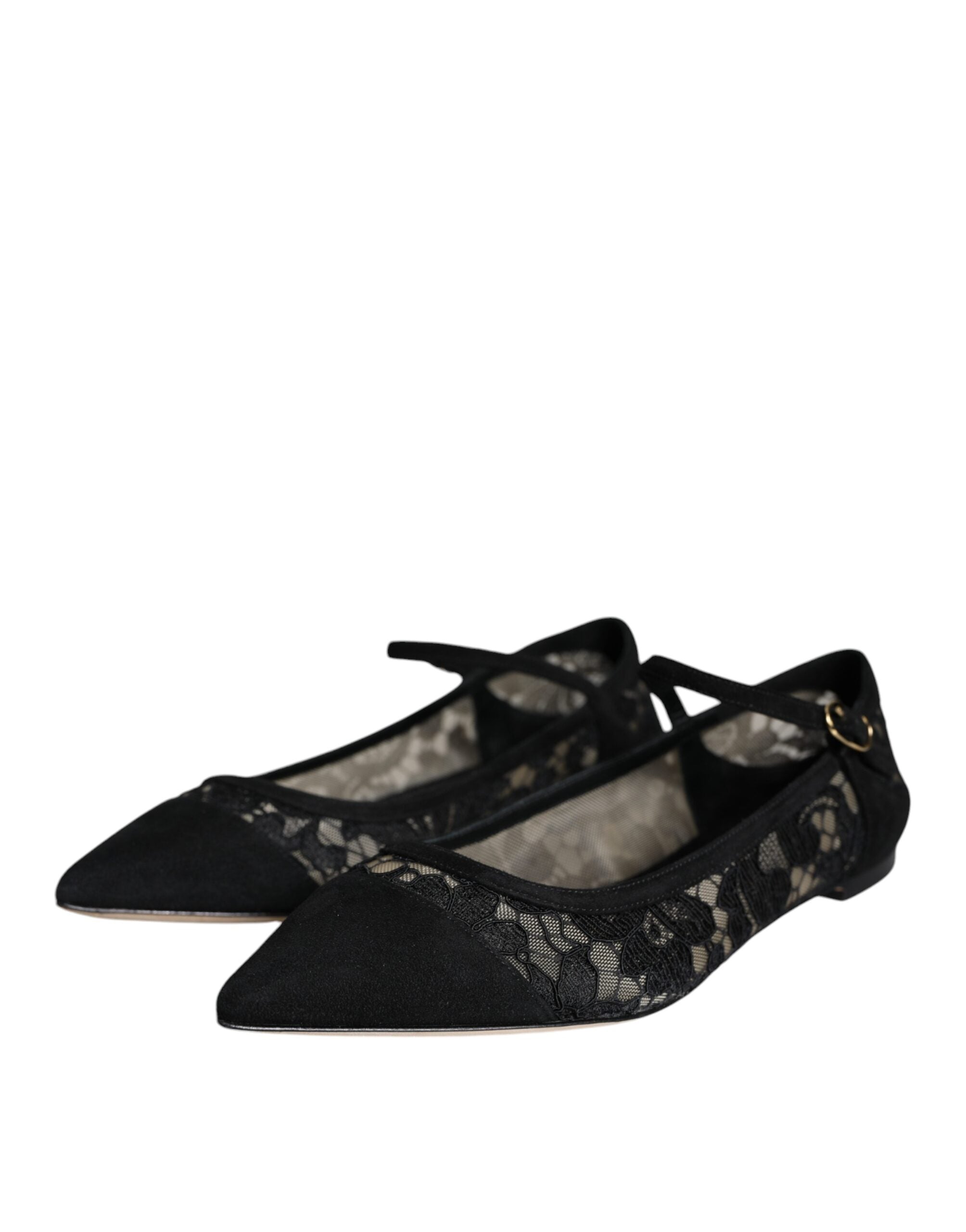 Dolce & Gabbana – Schwarze Taormina-Schuhe mit Spitze von Bellucci