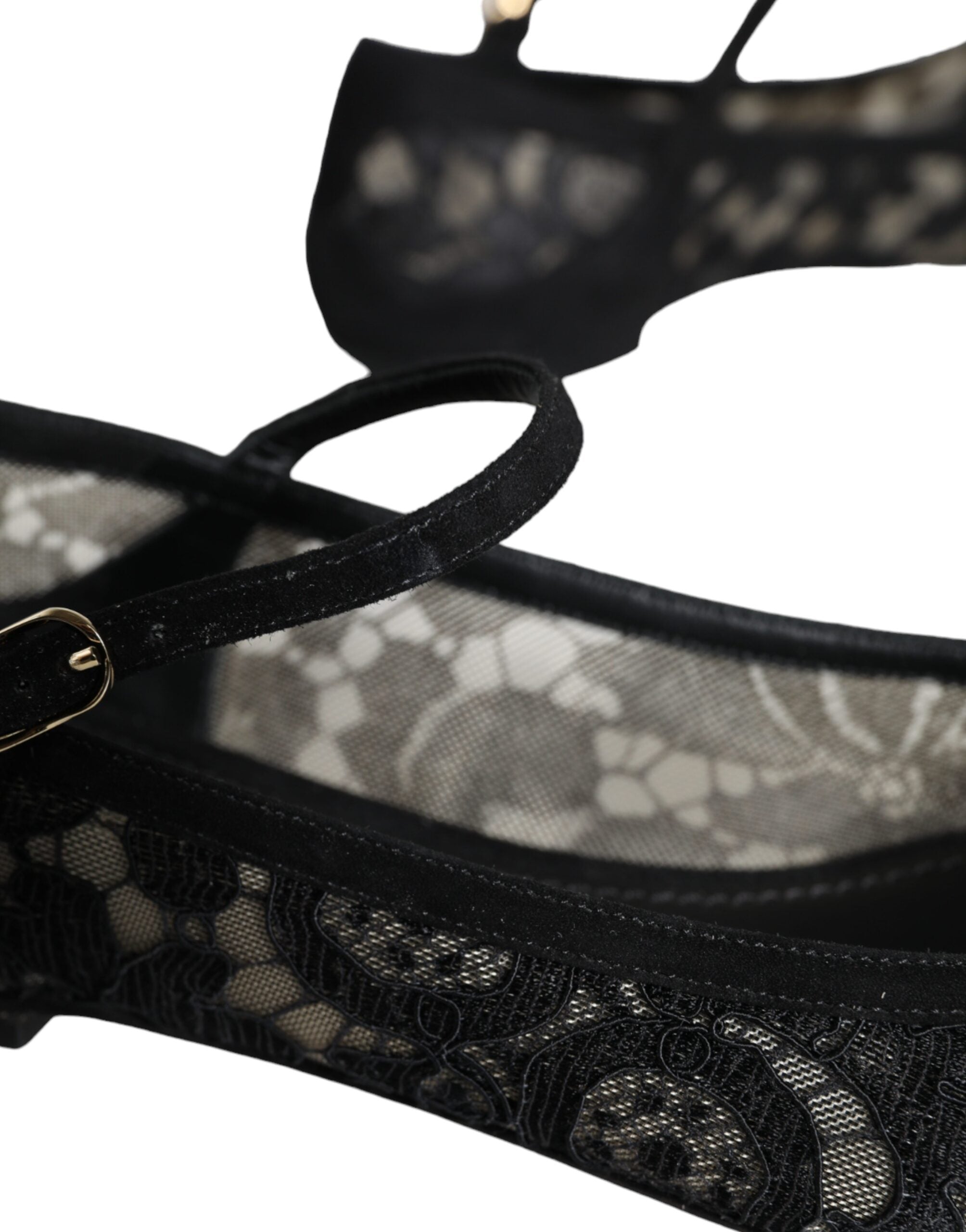 Dolce & Gabbana – Schwarze Taormina-Schuhe mit Spitze von Bellucci