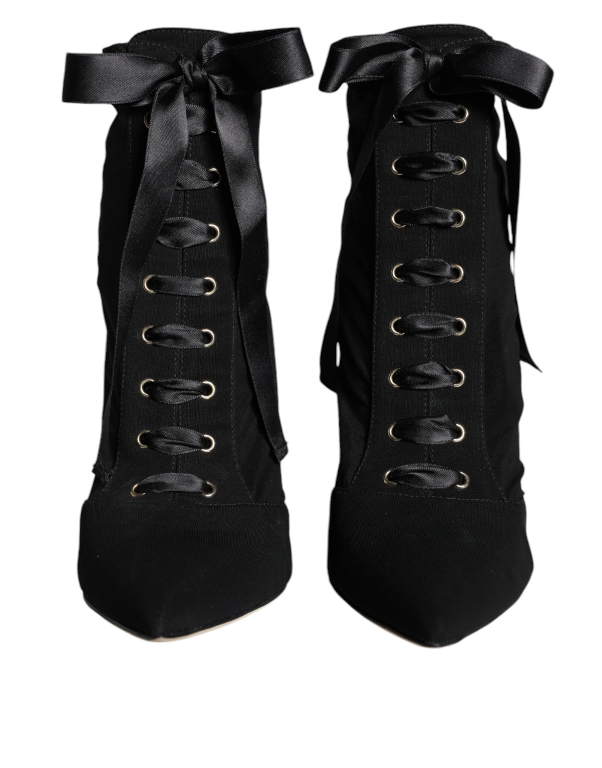 Dolce & Gabbana – Schwarze Stiefeletten aus Stretch-Jersey