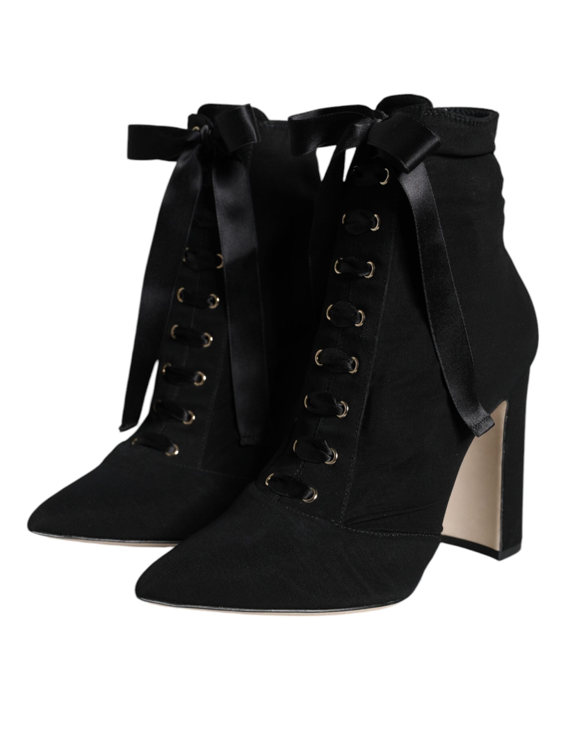 Dolce & Gabbana – Schwarze Stiefeletten aus Stretch-Jersey