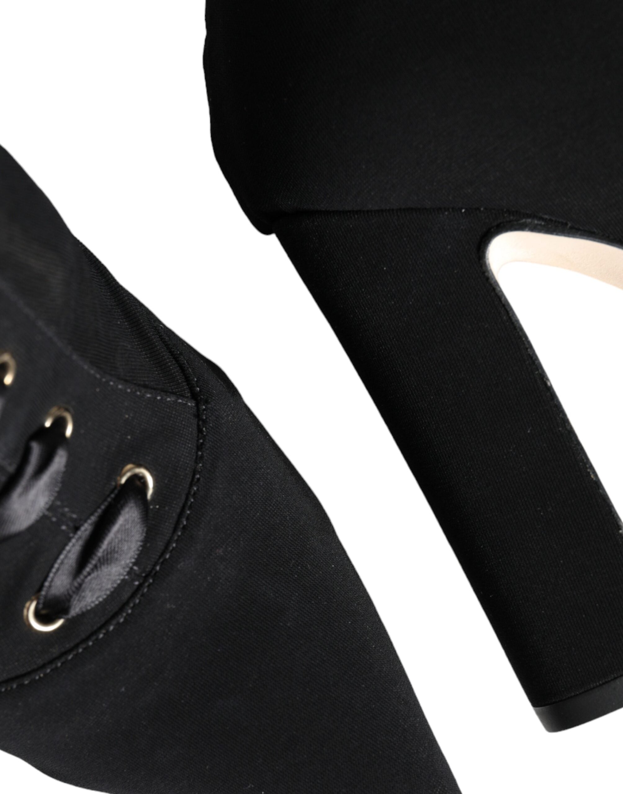 Dolce & Gabbana – Schwarze Stiefeletten aus Stretch-Jersey