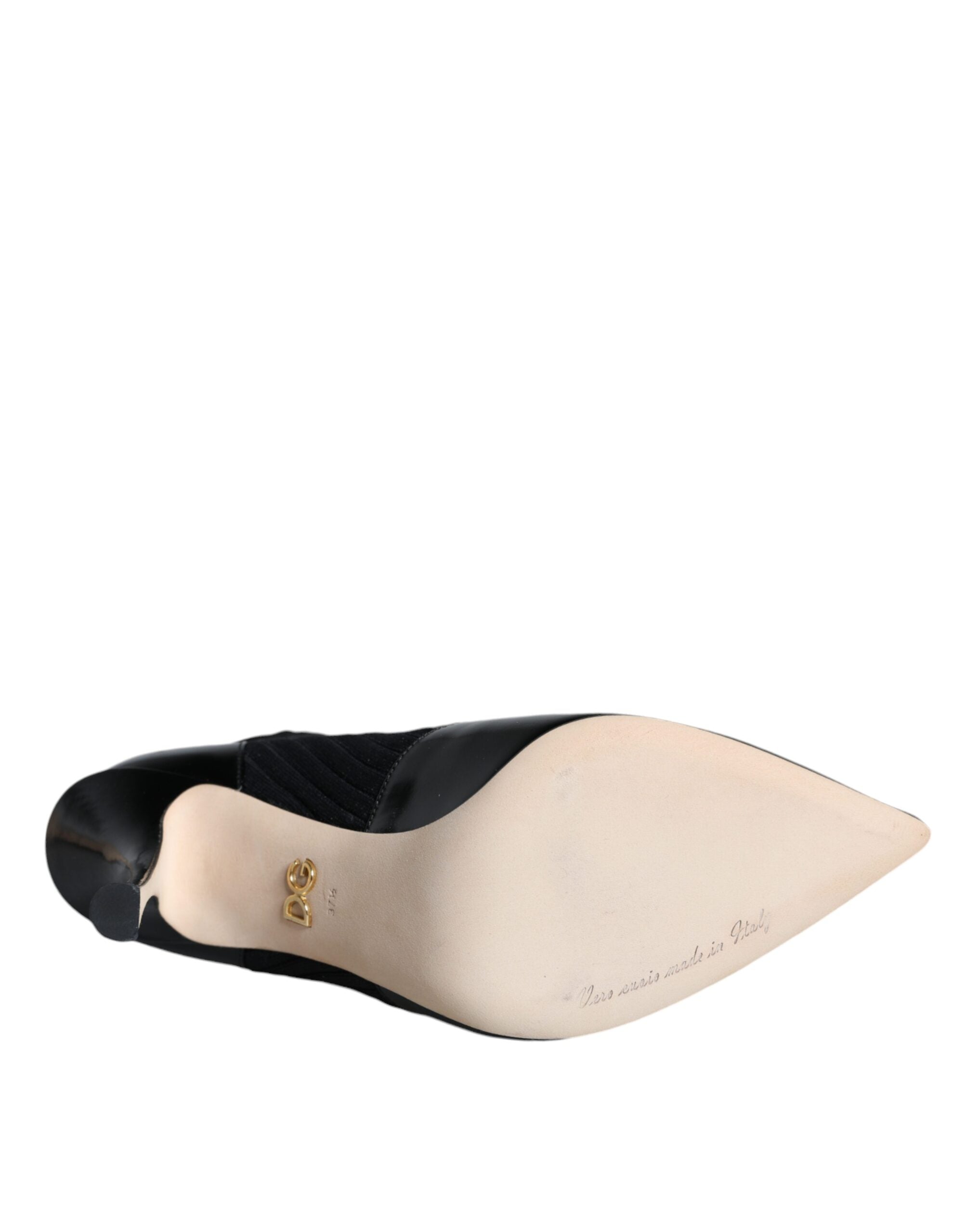 Dolce & Gabbana Schwarze Stretch-Stilettos-Booties-Sockenschuhe