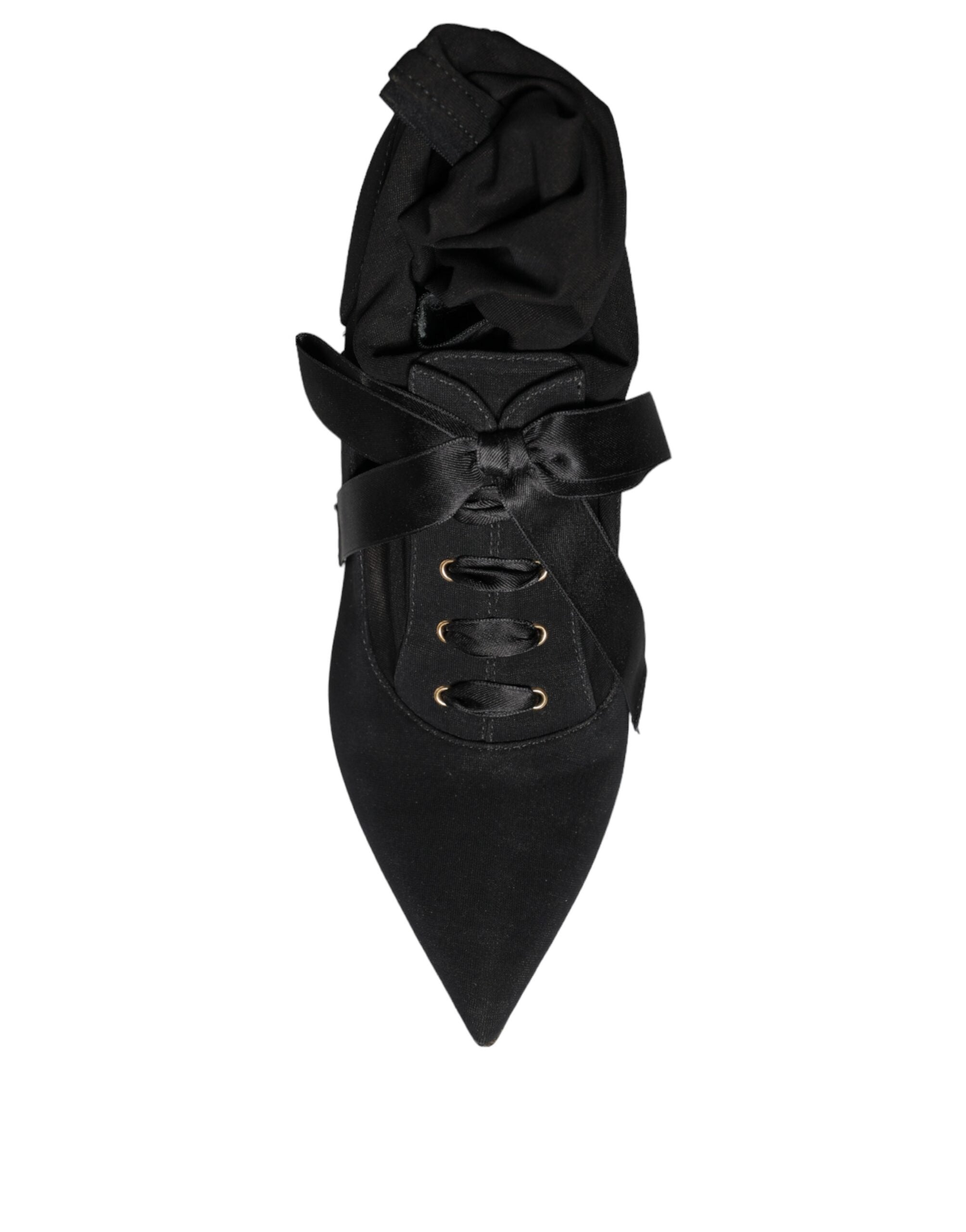 Dolce & Gabbana Schwarze Stiletto-Absätze, wadenlange Stiefel