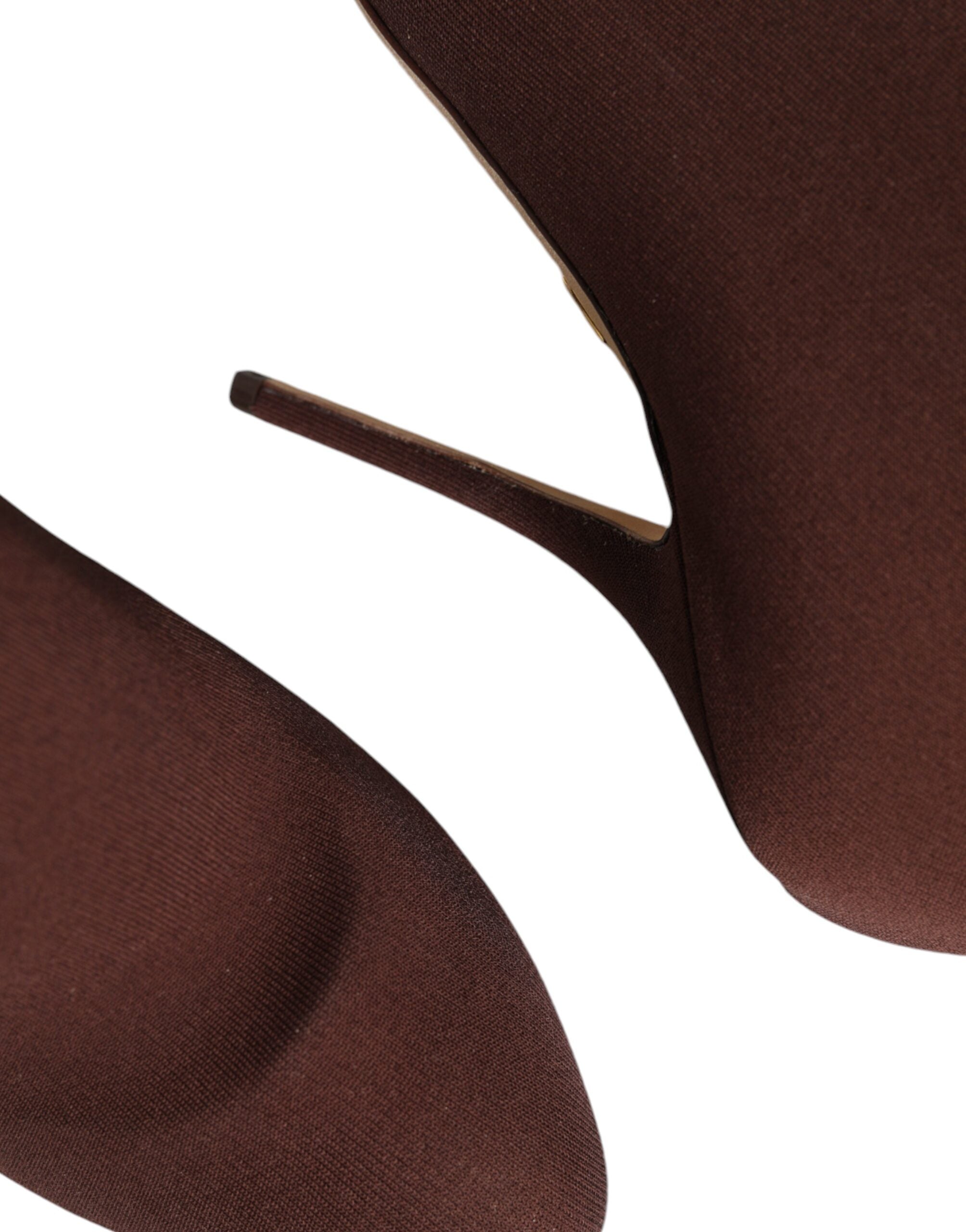 Dolce & Gabbana Braune Stiletto-Absätze Socken Stiefeletten Schuhe