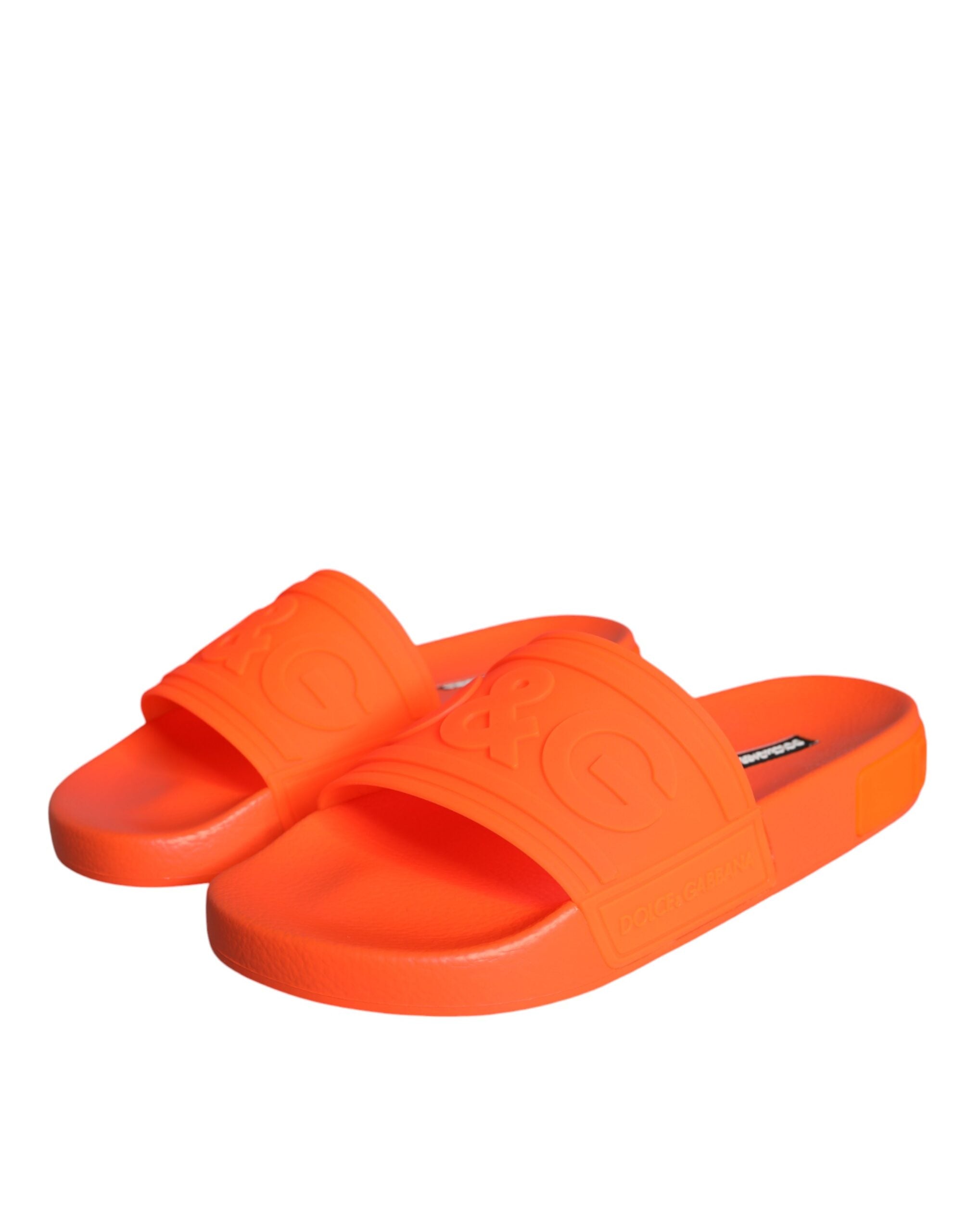 Sandale de plajă Dolce & Gabbana portocalii din cauciuc