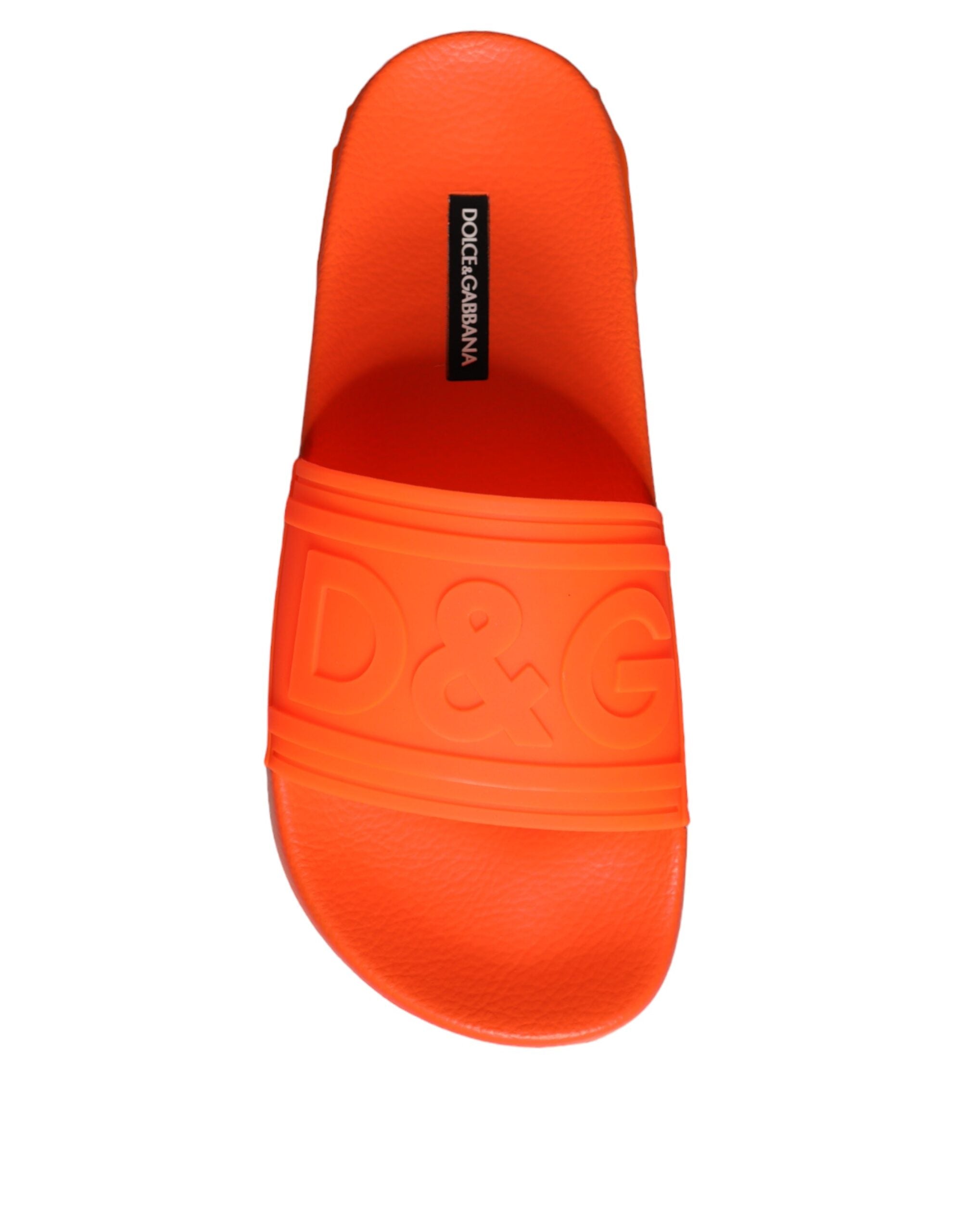Dolce & Gabbana Orange Gummi Slides Sandalen Strandschuhe
