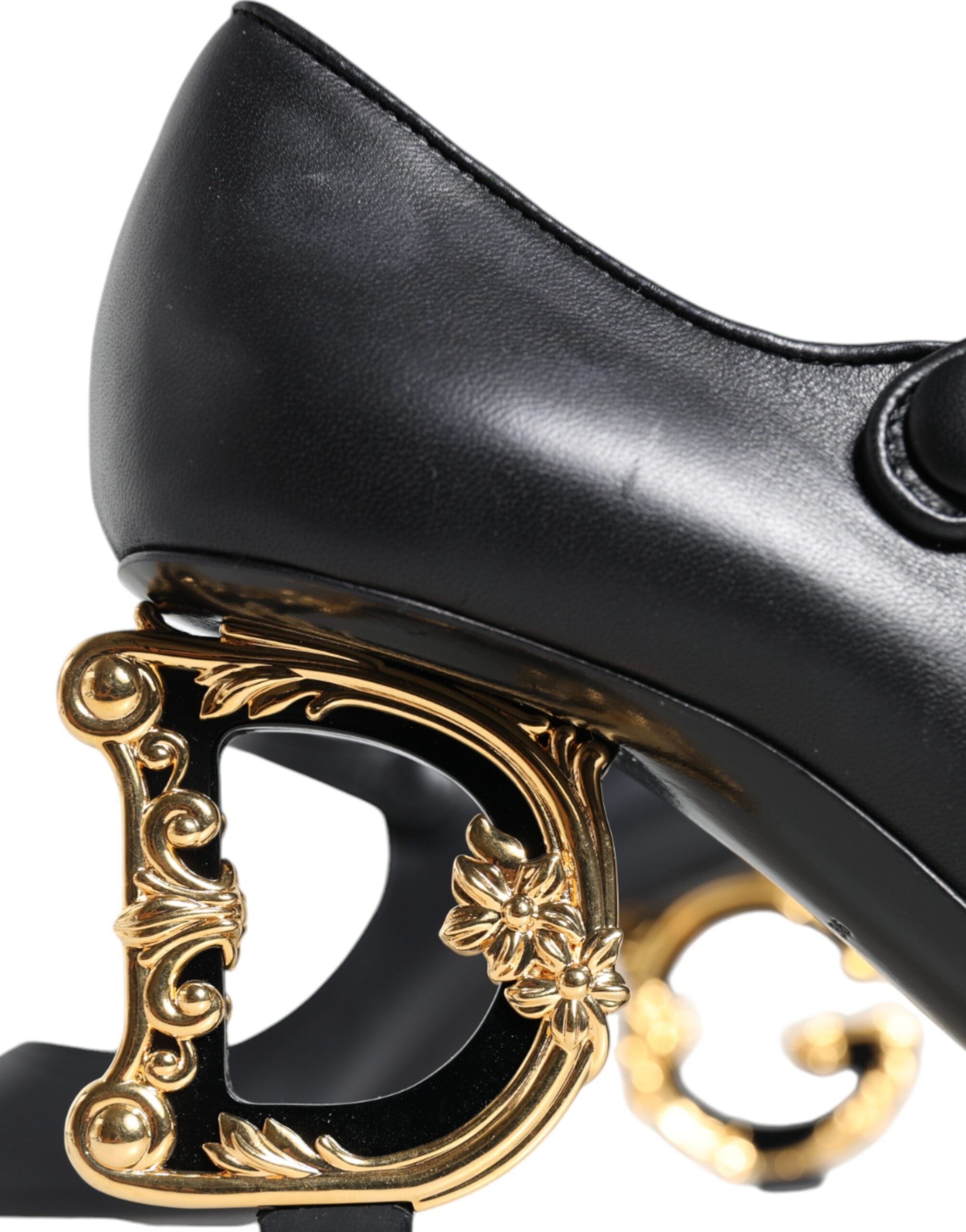 Dolce & Gabbana – Mary-Jane-Pumps aus schwarzem Leder mit Logo