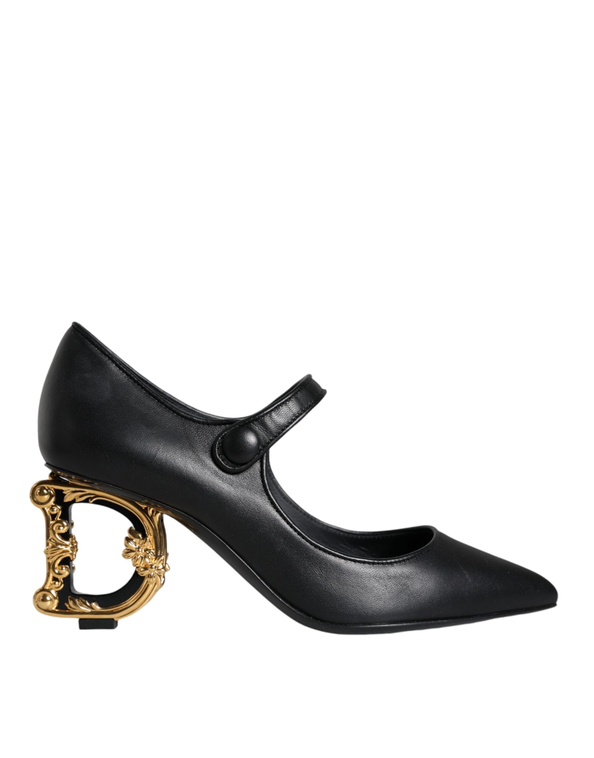 Dolce & Gabbana – Mary-Jane-Pumps aus schwarzem Leder mit Logo