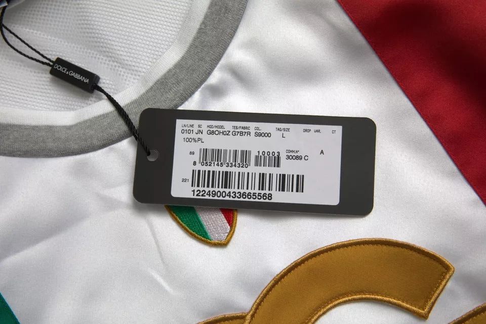 Bluză fără mâneci Dolce & Gabbana alb-verde cu steag italian