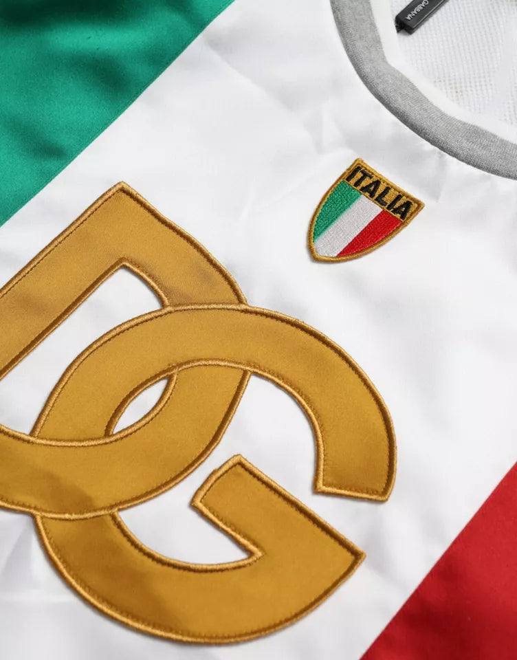 Bluză fără mâneci Dolce & Gabbana alb-verde cu steag italian