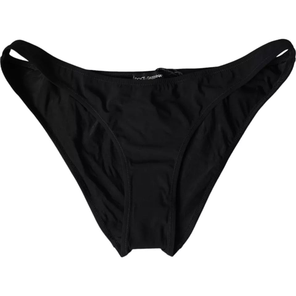 Dolce & Gabbana Schwarzer Nylon-Badeanzug, Strandmode, Bikinihose