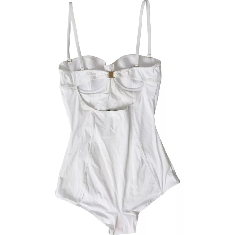 Dolce & Gabbana - Costum de baie alb, dintr-o singură piesă, pentru femei, model bikini