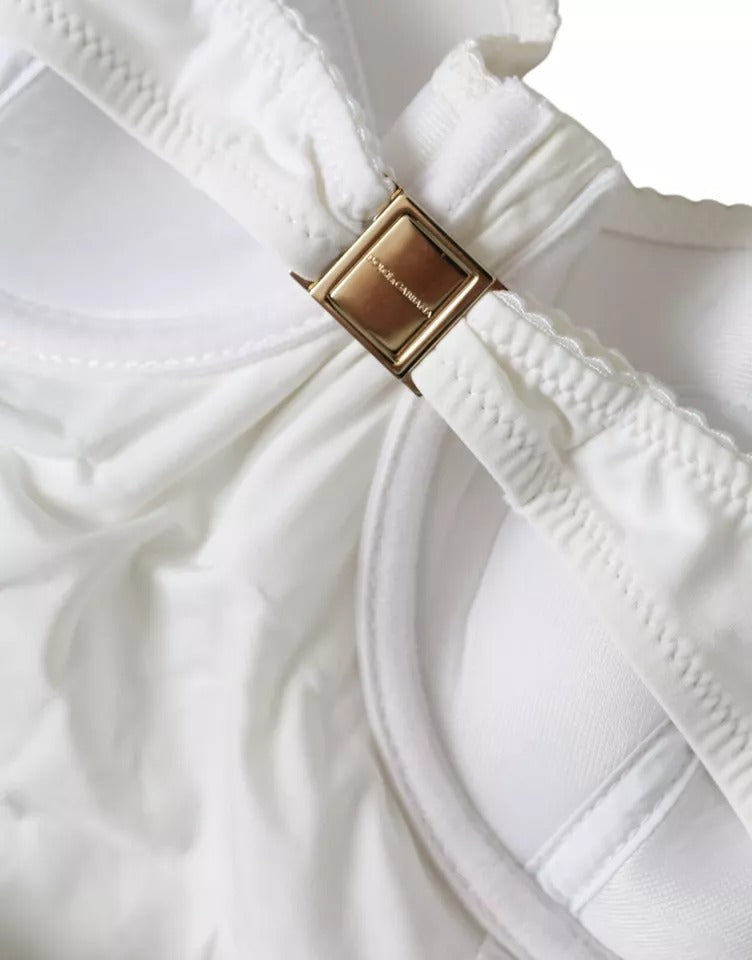 Dolce & Gabbana - Costum de baie alb, dintr-o singură piesă, pentru femei, model bikini