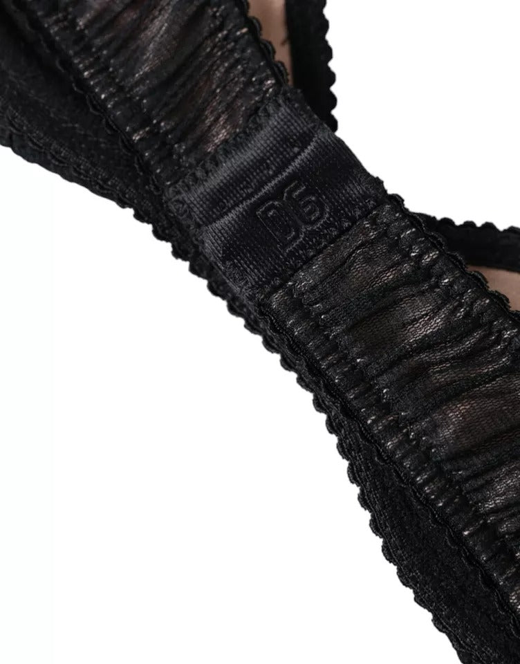 Dolce & Gabbana Schwarzer Seidenstretch Balconcino-BH für Damen