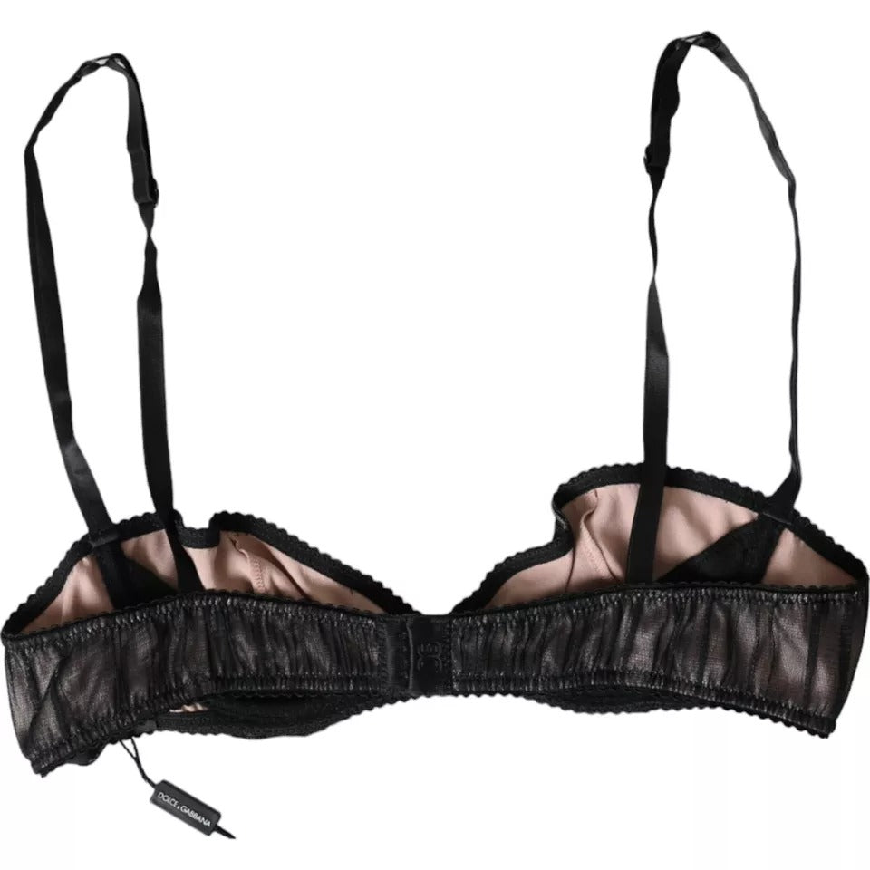 Dolce & Gabbana Schwarzer Seidenstretch Balconcino-BH für Damen