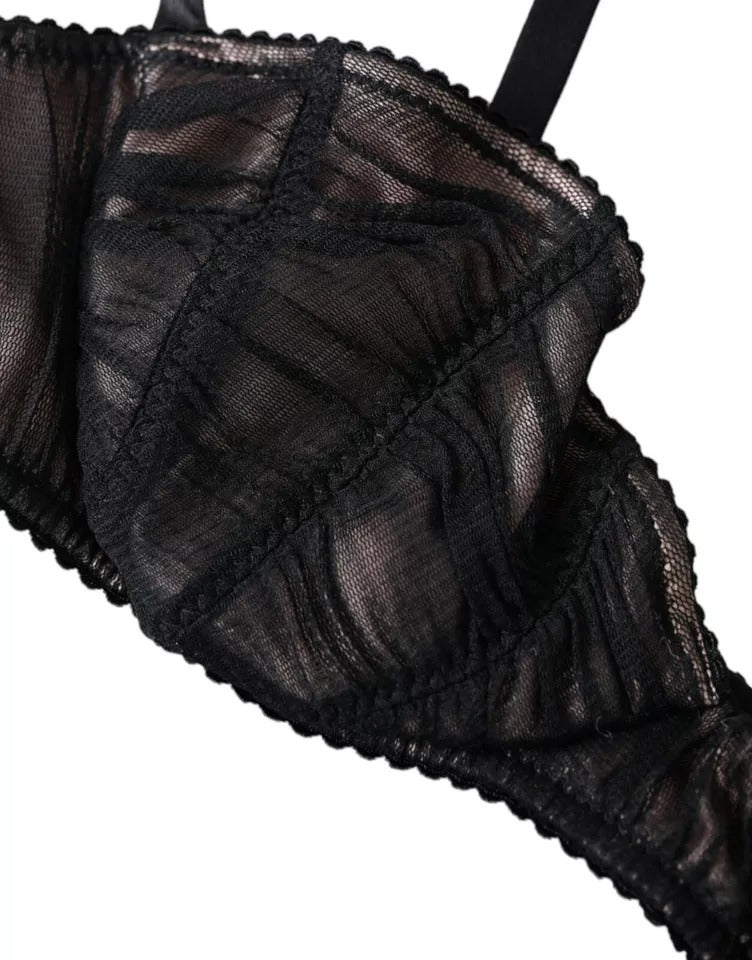 Dolce & Gabbana Schwarzer Seidenstretch Balconcino-BH für Damen