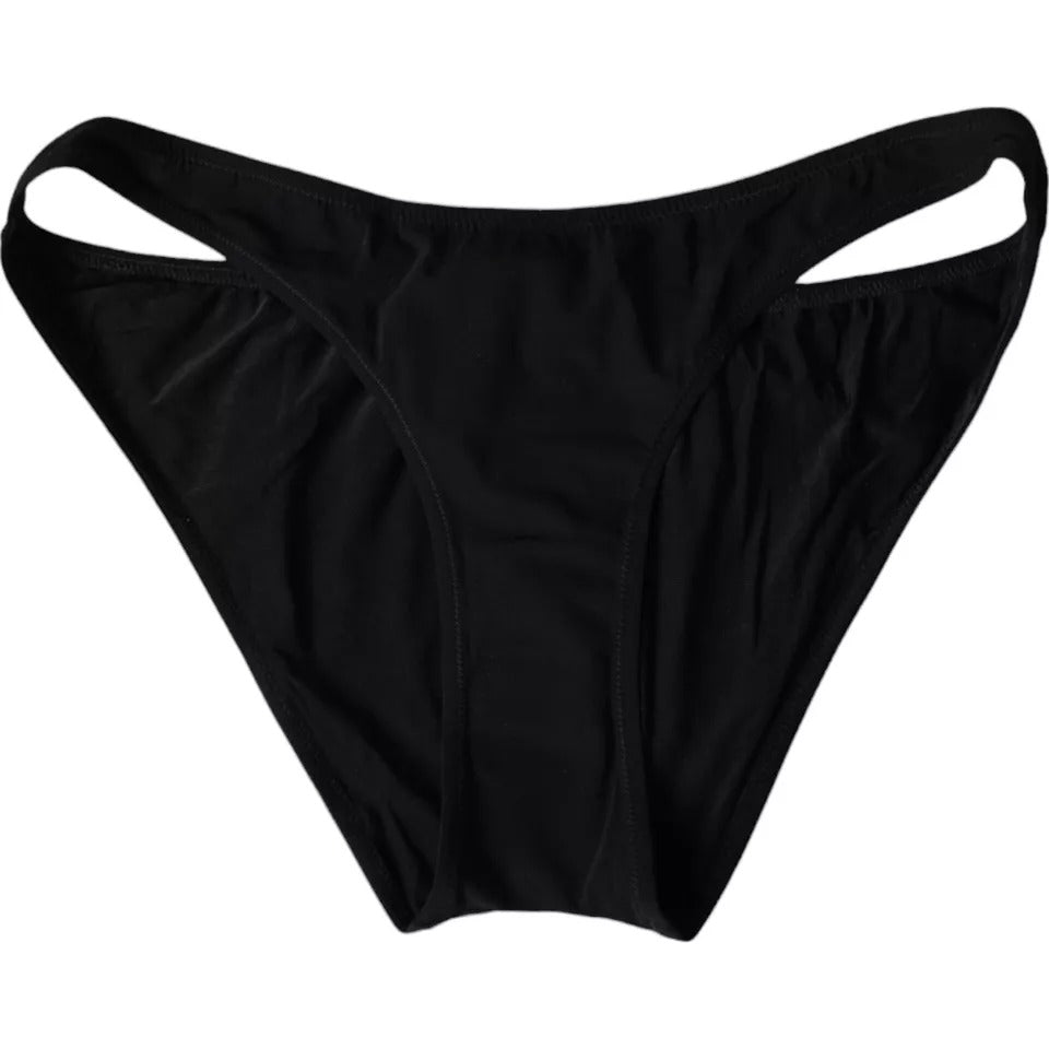 Dolce & Gabbana Schwarzer Nylon-Badeanzug, Strandmode, Bikinihose