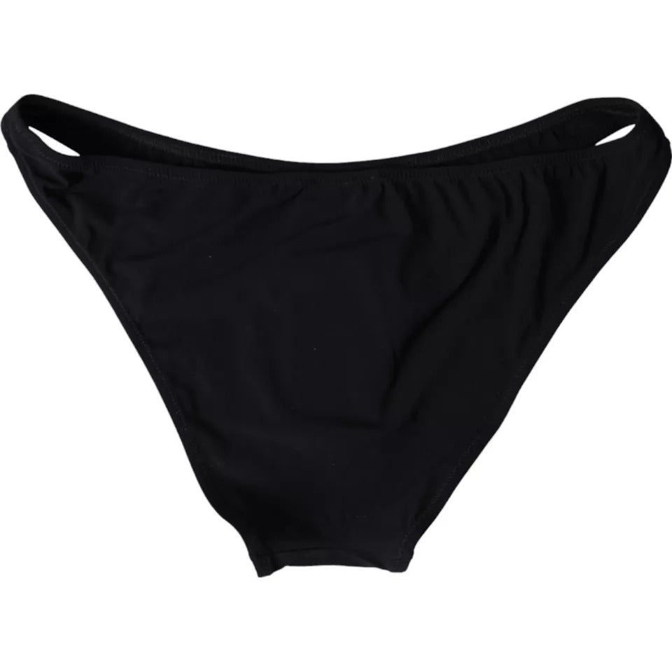 Dolce & Gabbana Schwarzer Nylon-Badeanzug, Strandmode, Bikinihose