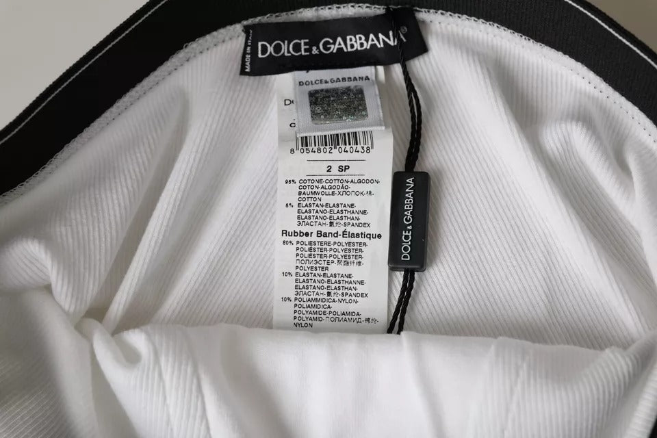 Lenjerie intimă Dolce & Gabbana din bumbac alb elastic cu logo de brand